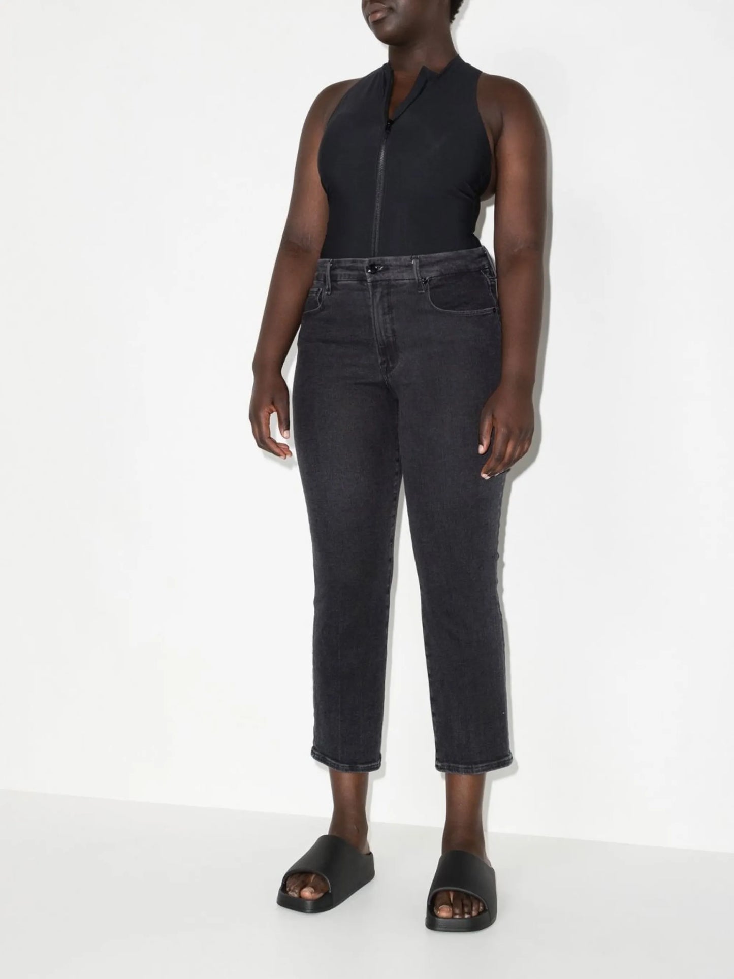 cropped straight-leg jeans