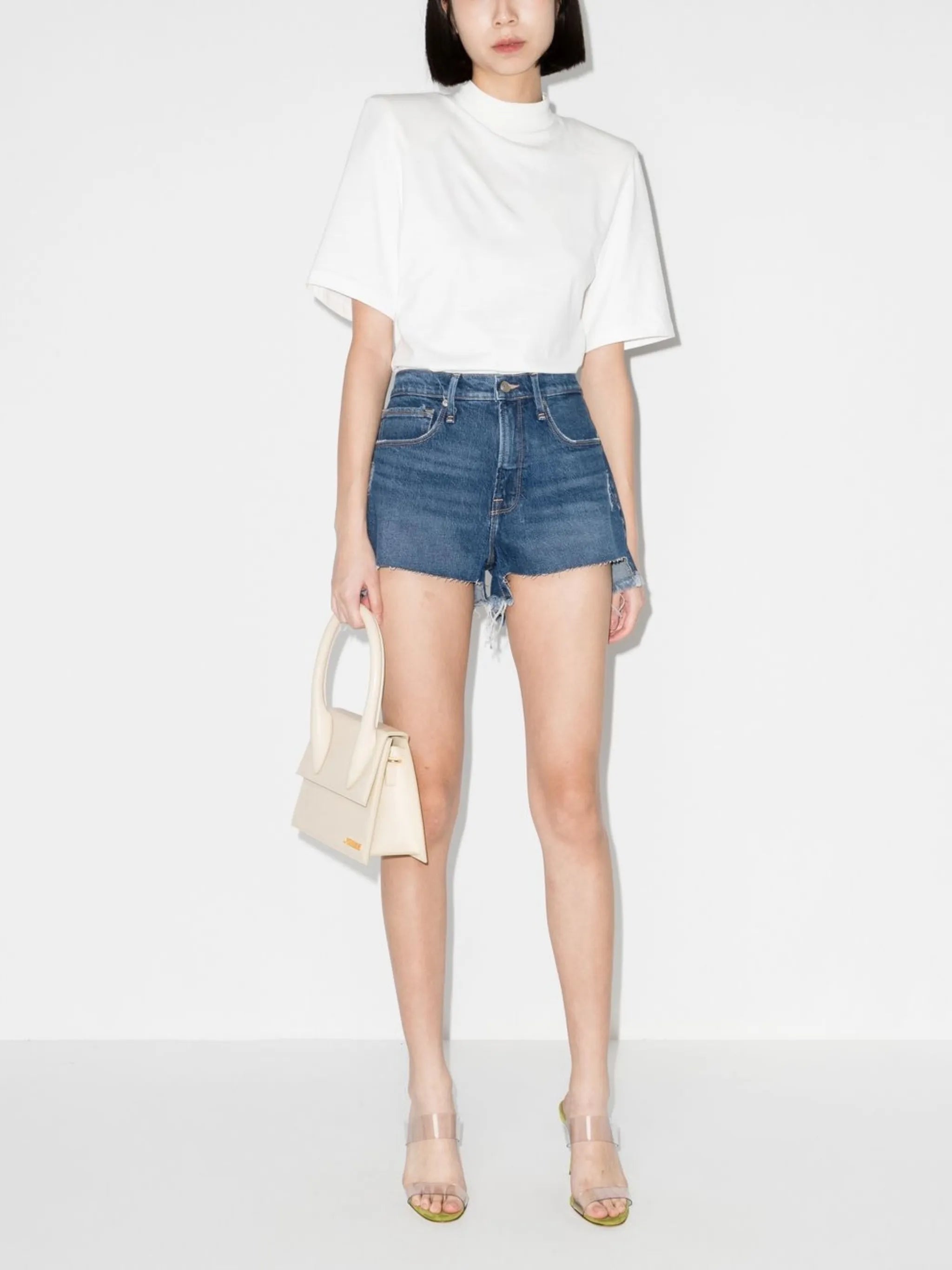 90s high-rise distressed shorts