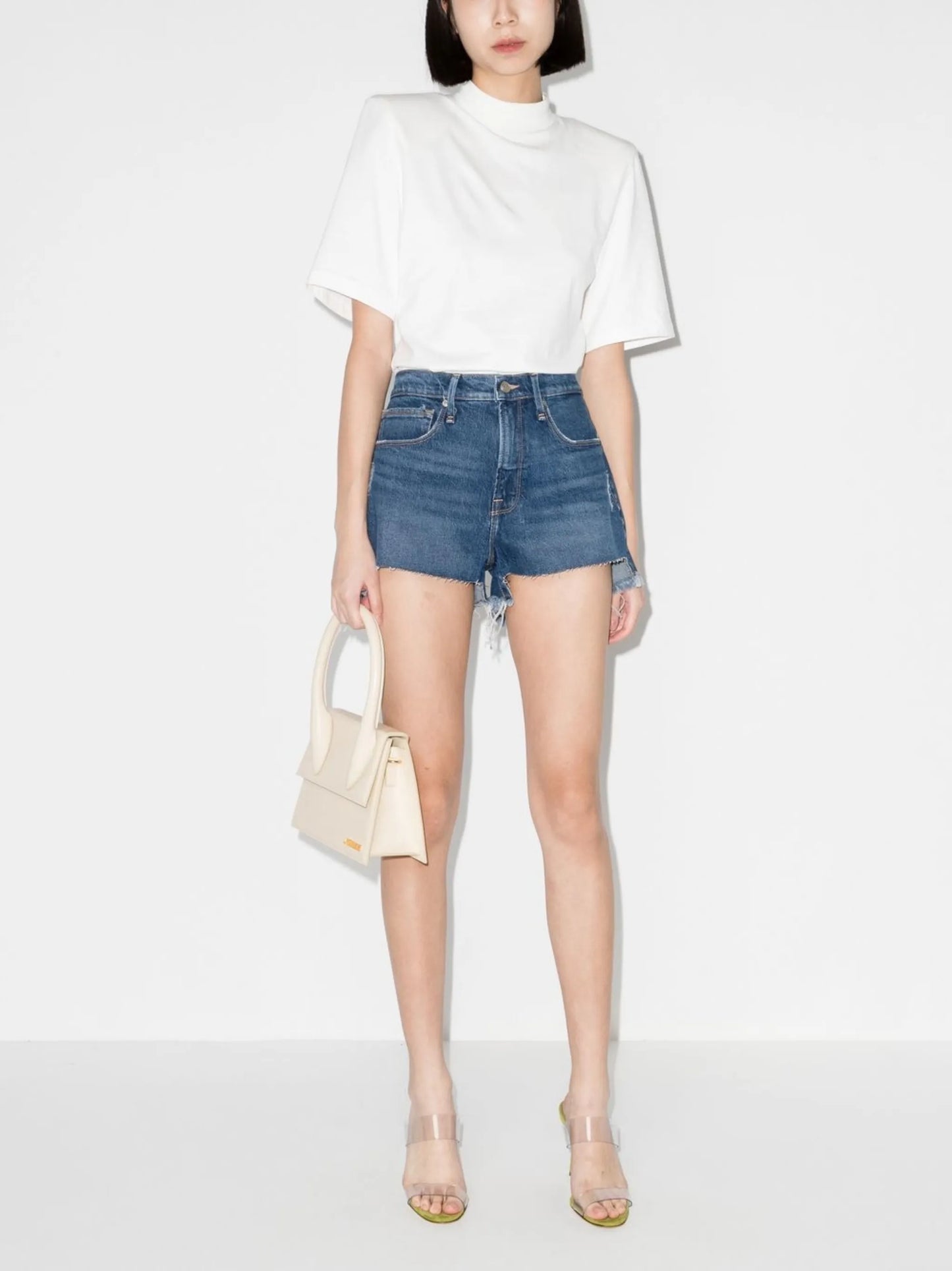 90s high-rise distressed shorts