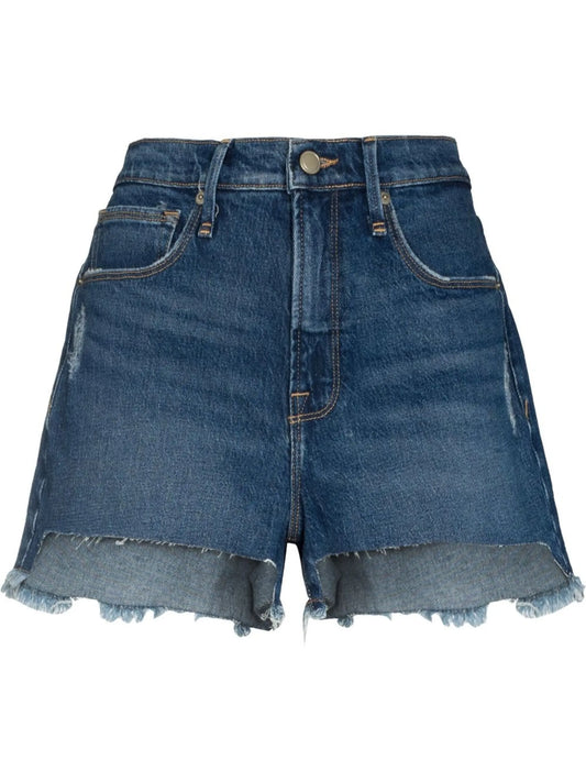 90s high-rise distressed shorts