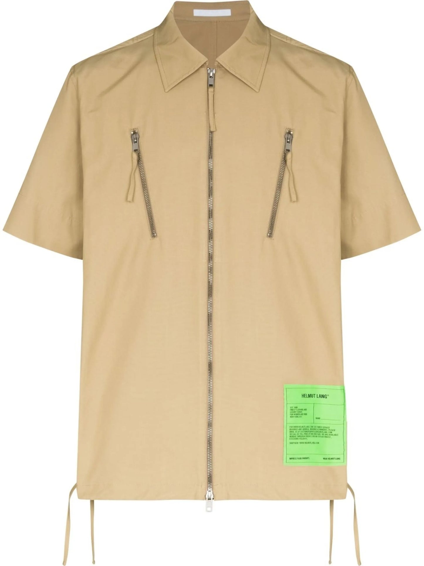 logo-patch zip-fastening shirt