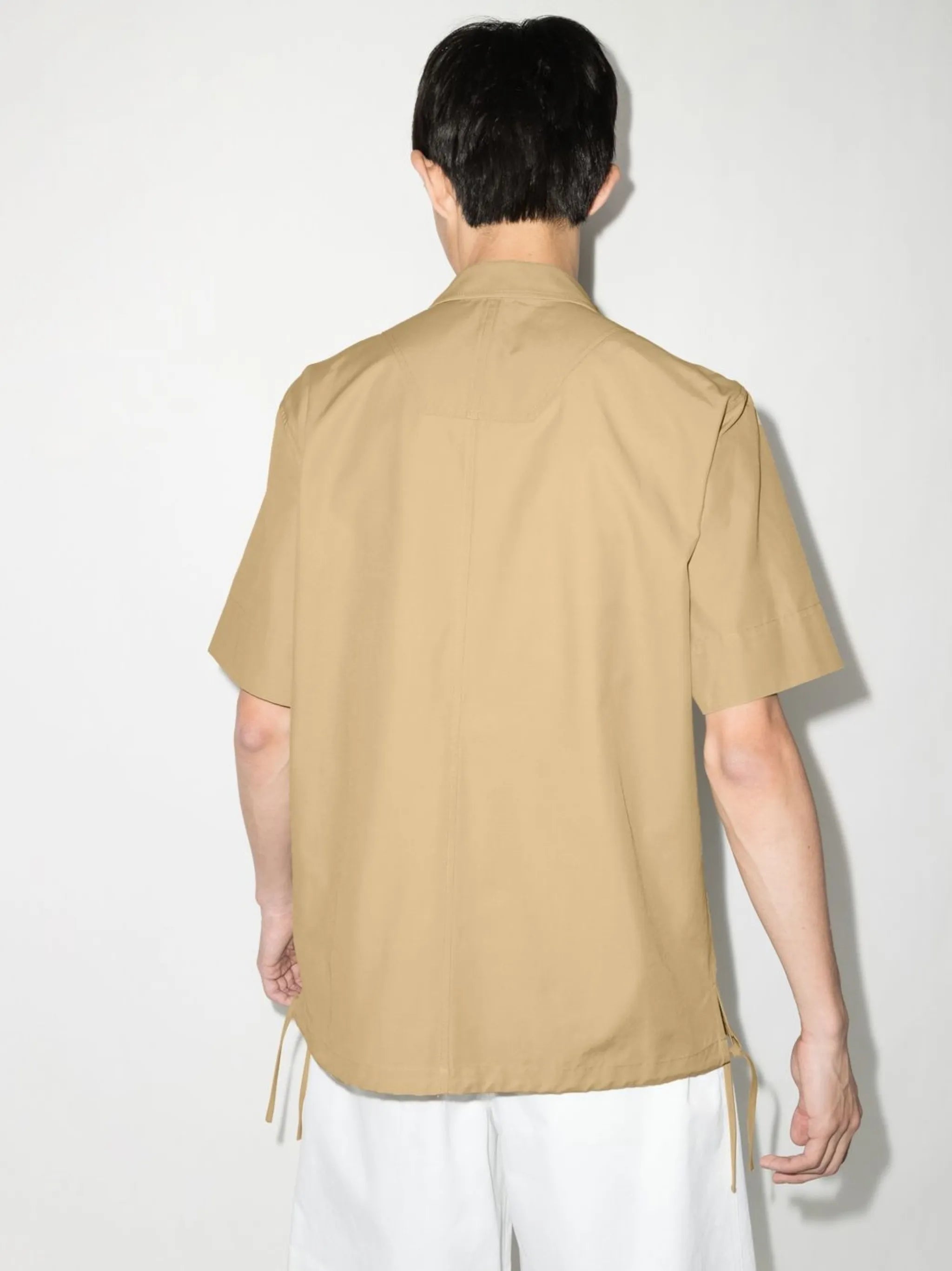 logo-patch zip-fastening shirt