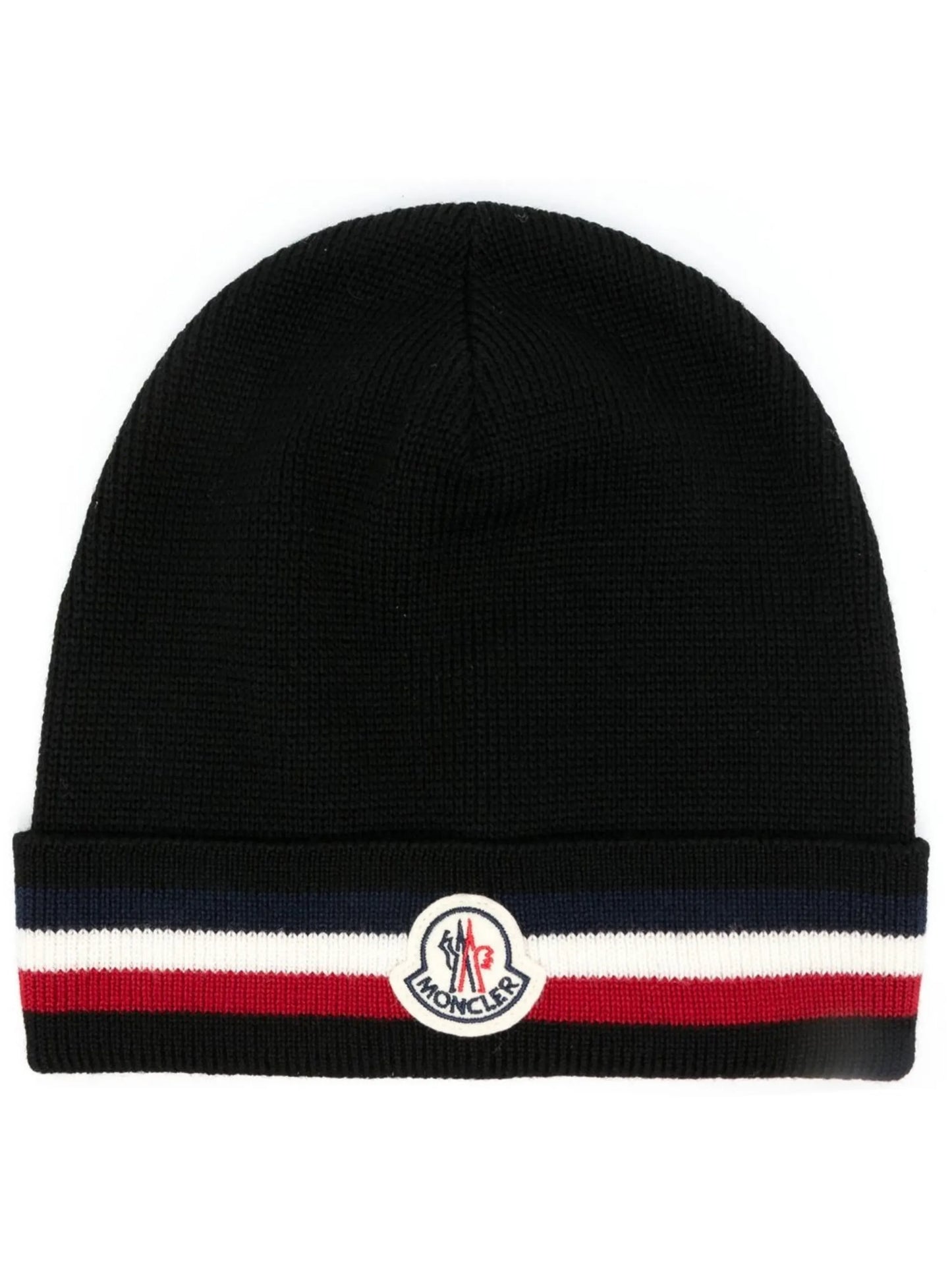 logo-patch stripe-trim beanie