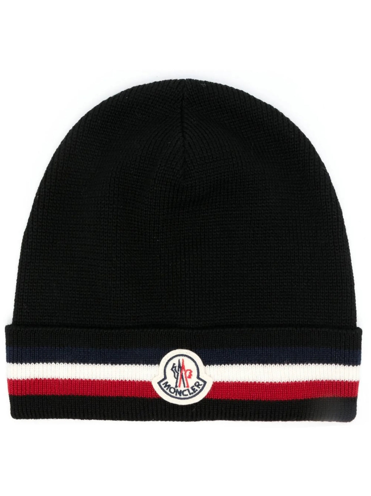 logo-patch stripe-trim beanie