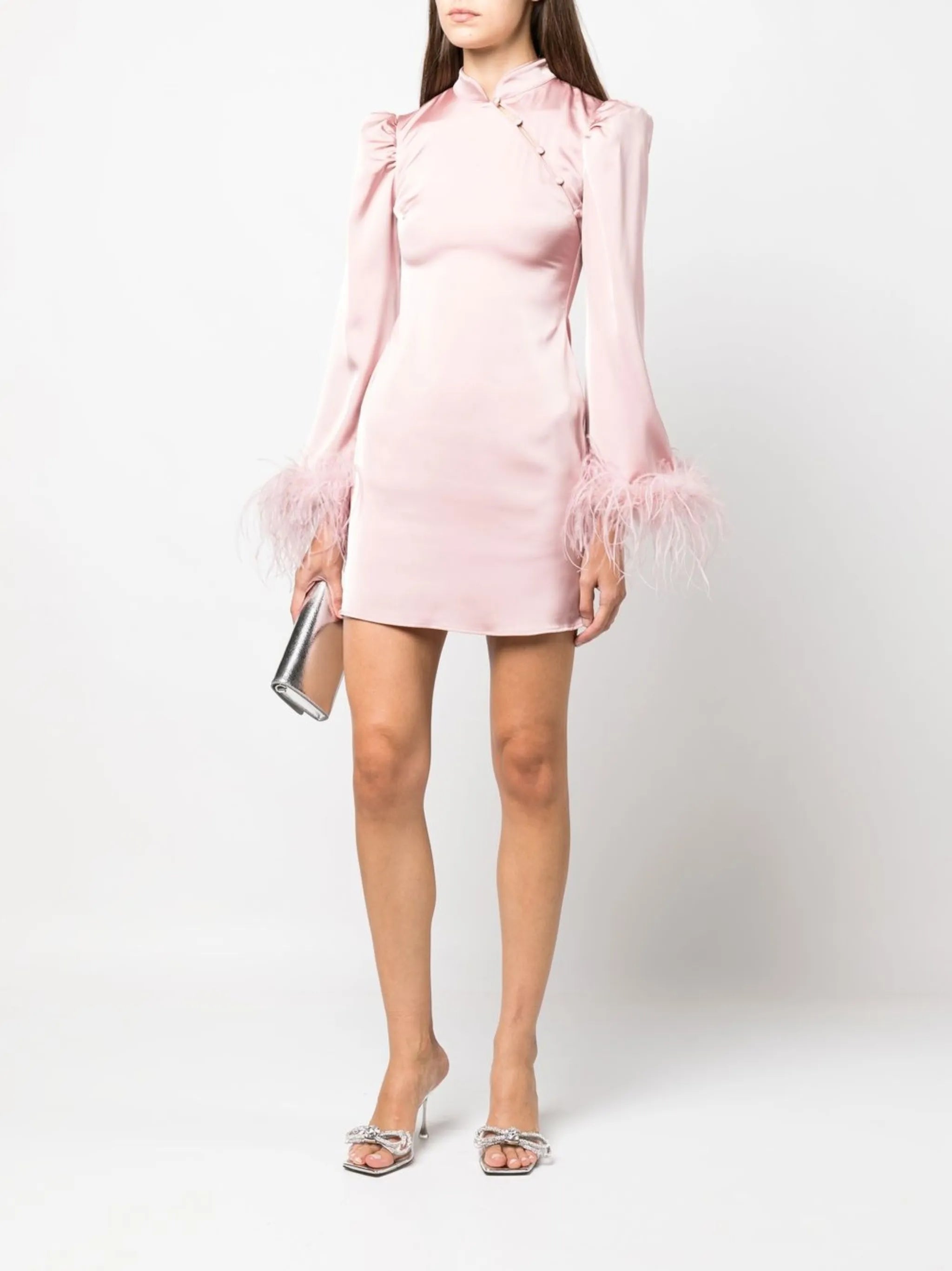 Limousine feather-trim dress