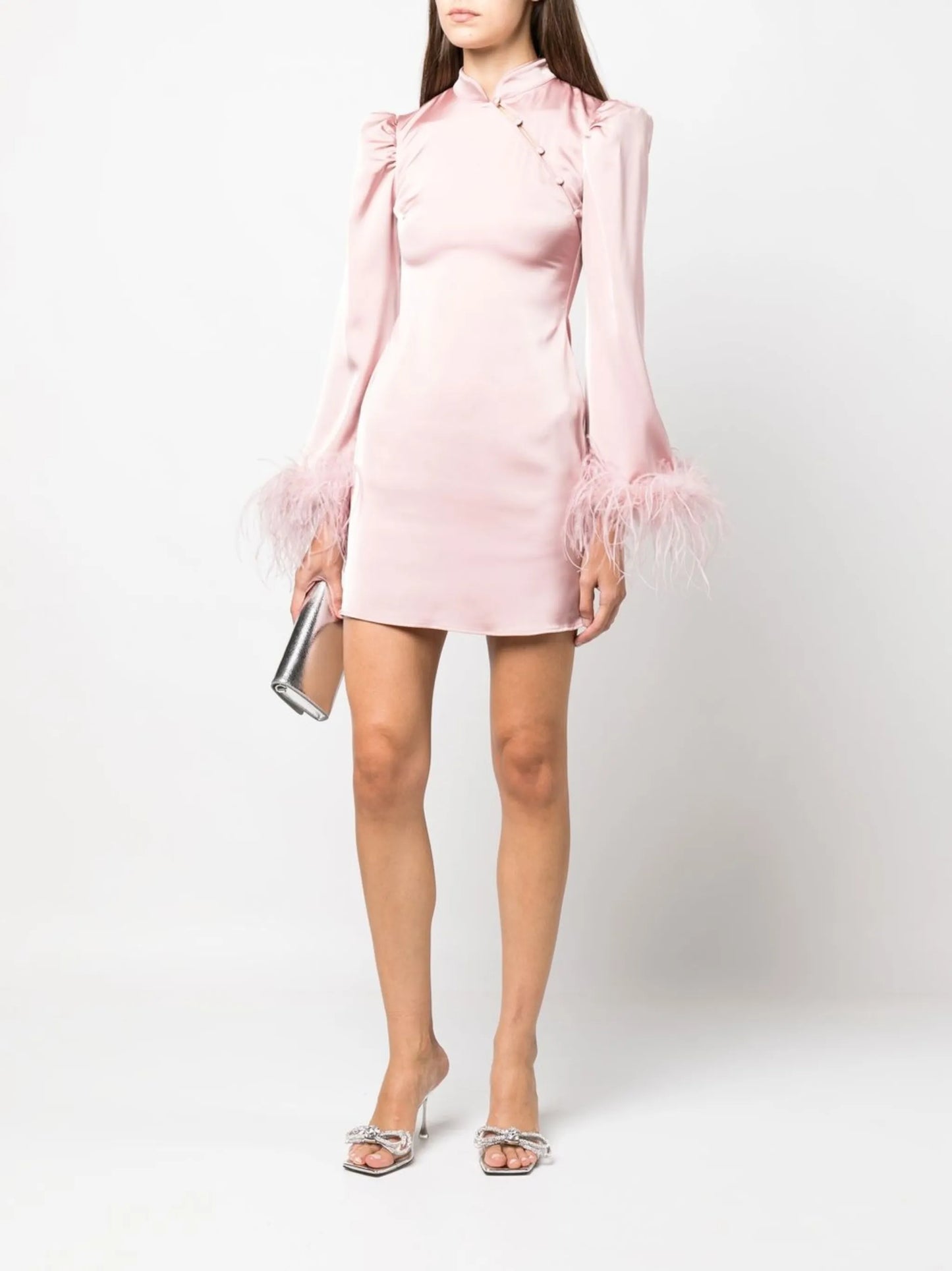 Limousine feather-trim dress
