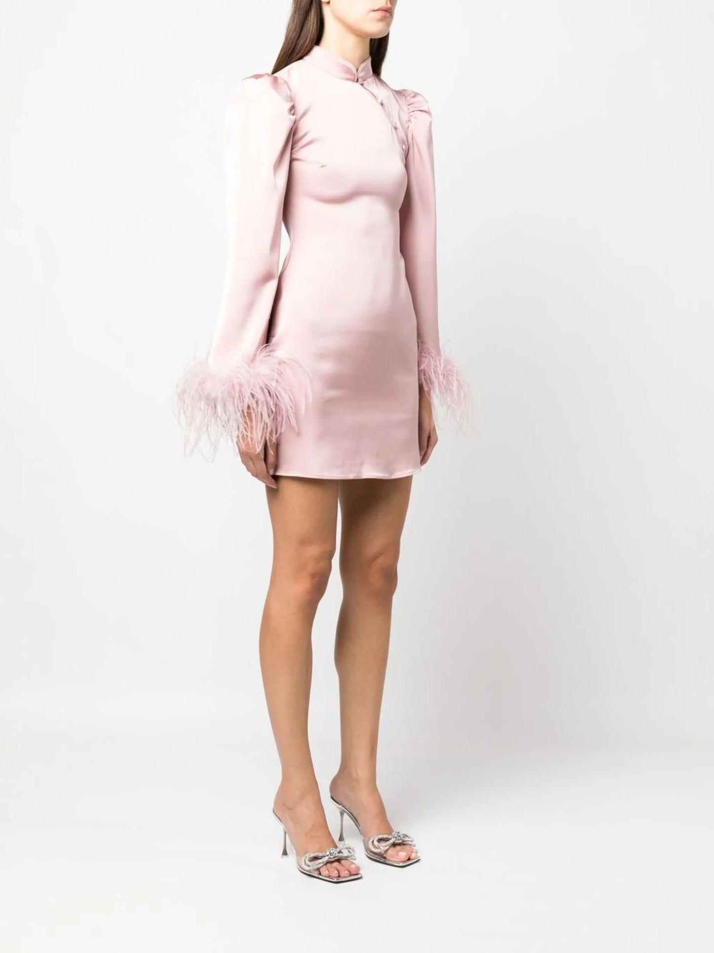 Limousine feather-trim dress