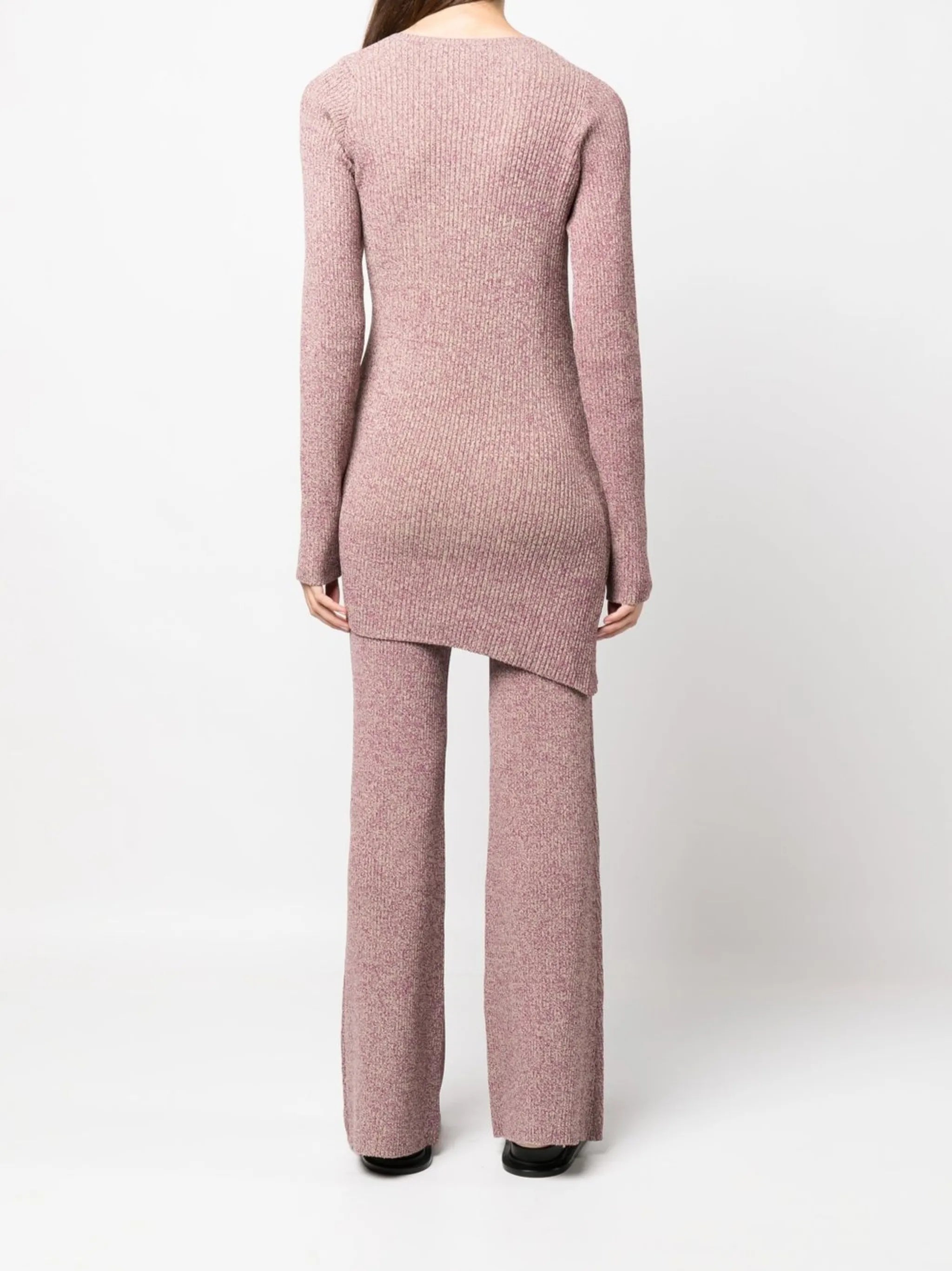 mélange-knit asymmetrical jumper