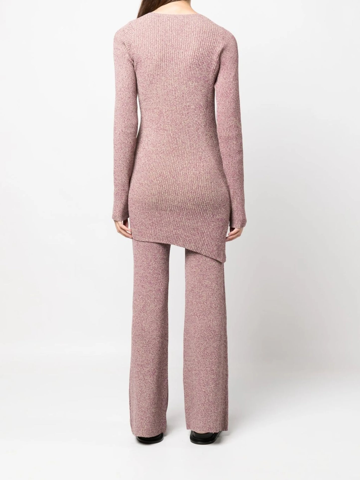 mélange-knit asymmetrical jumper