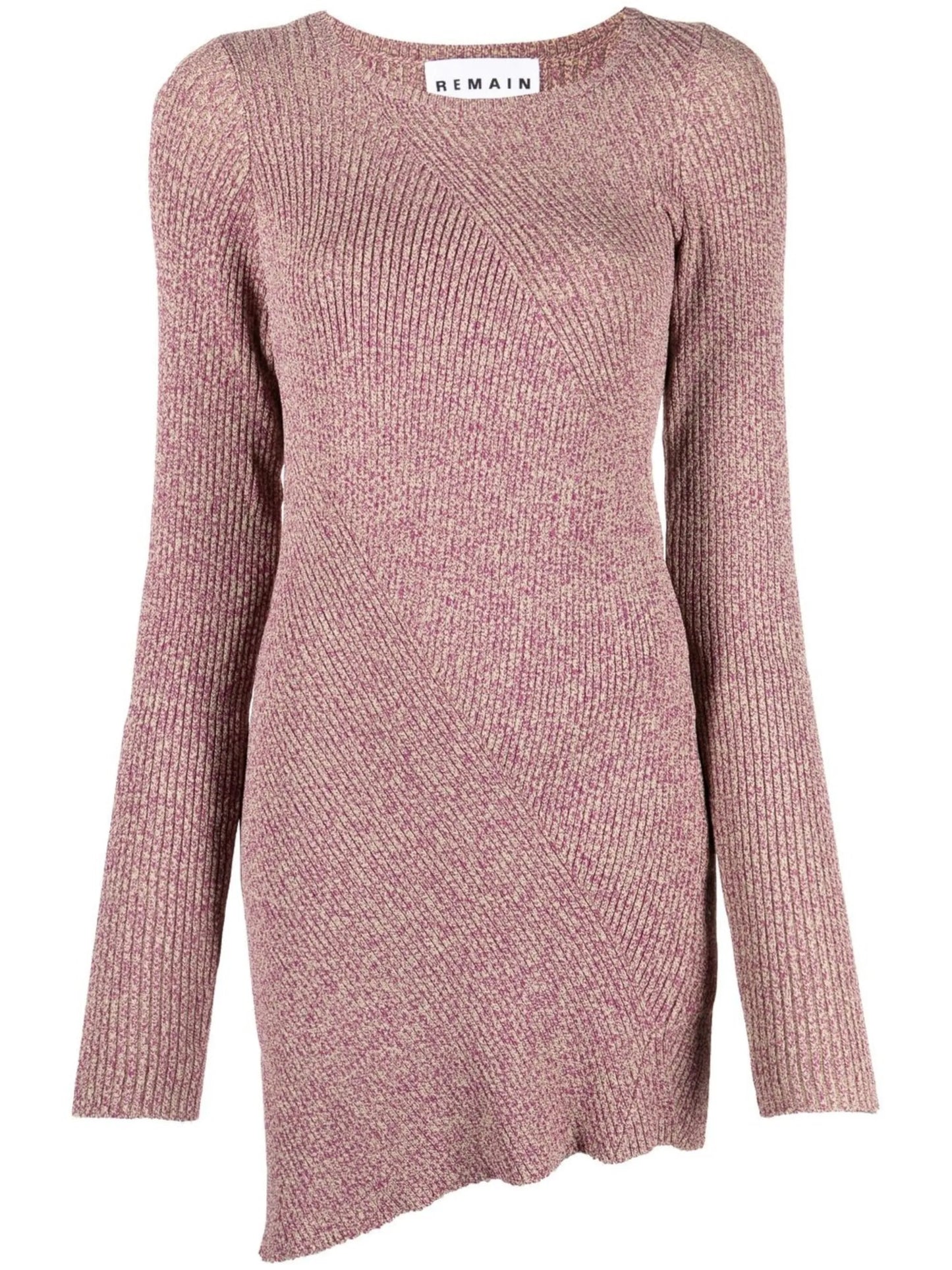 mélange-knit asymmetrical jumper