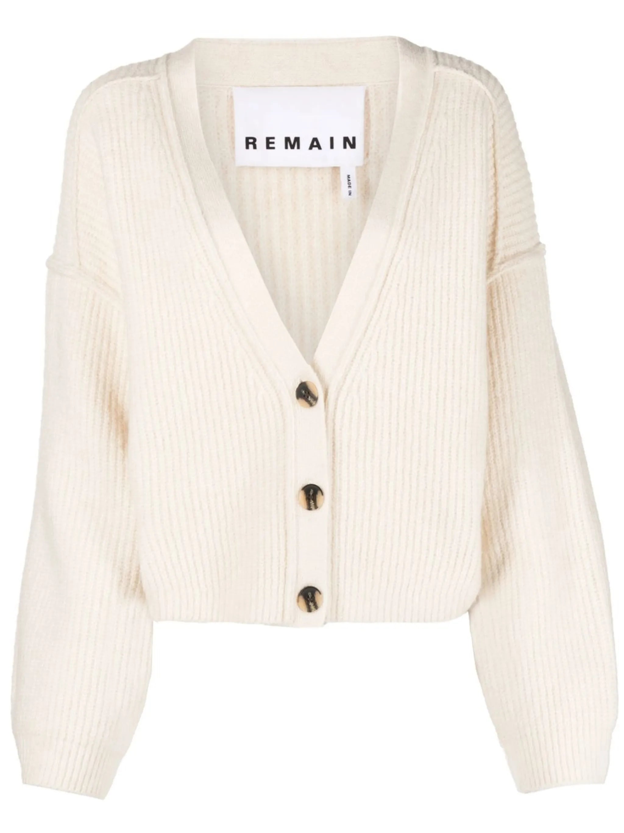 Karin V-neck ribbed knit cardigan