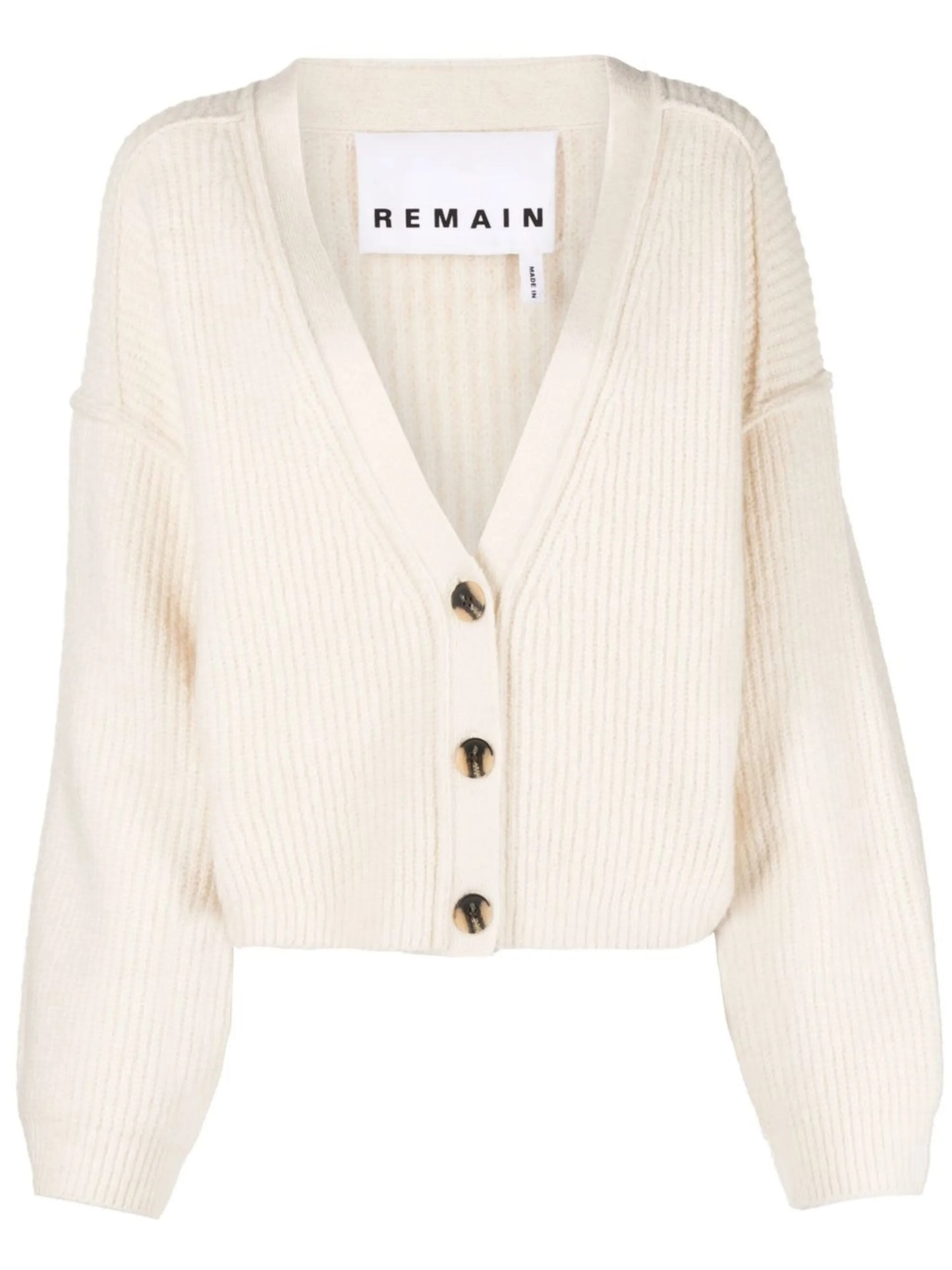 Karin V-neck ribbed knit cardigan
