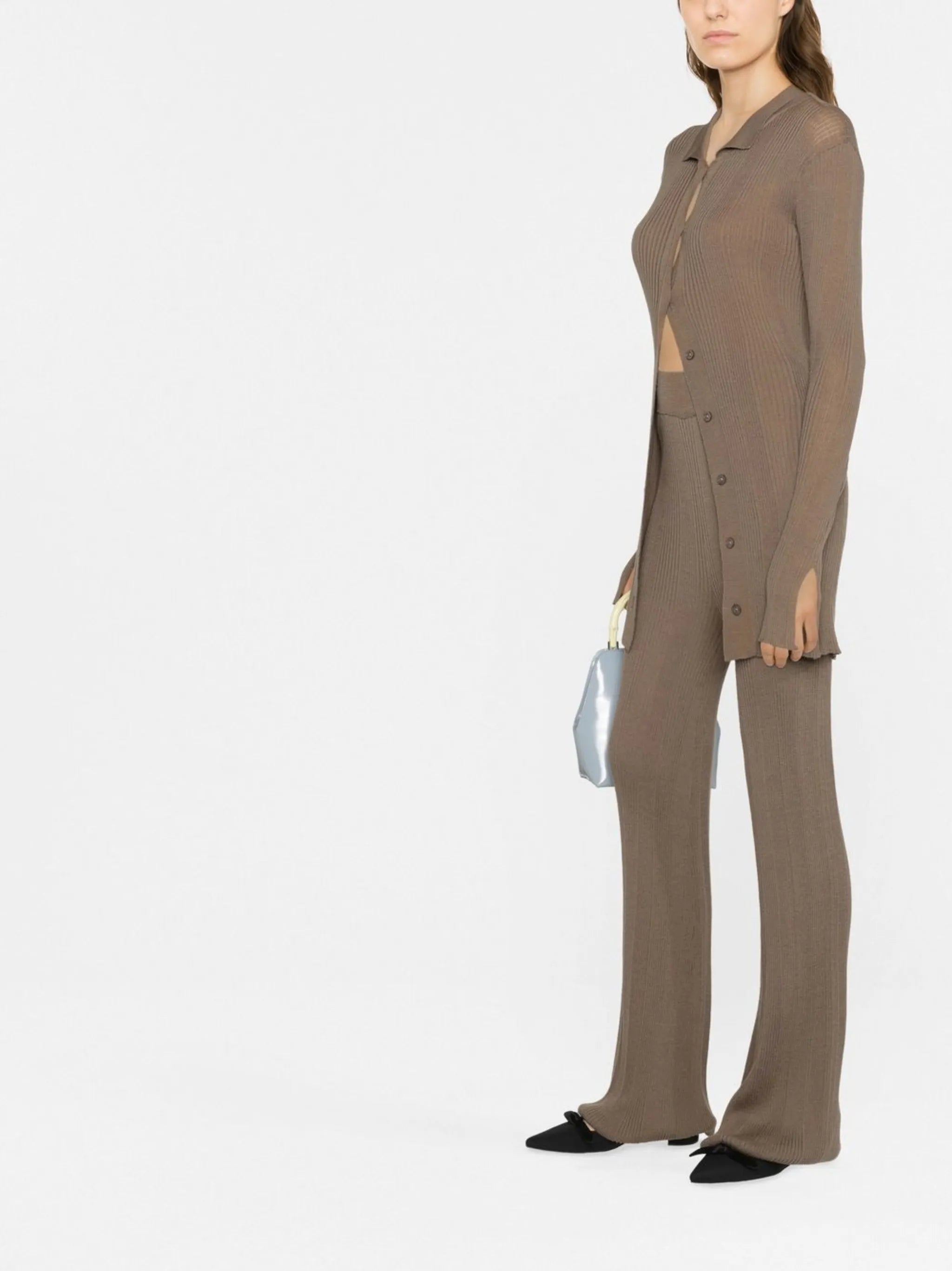 Soleima straight-leg knitted trousers