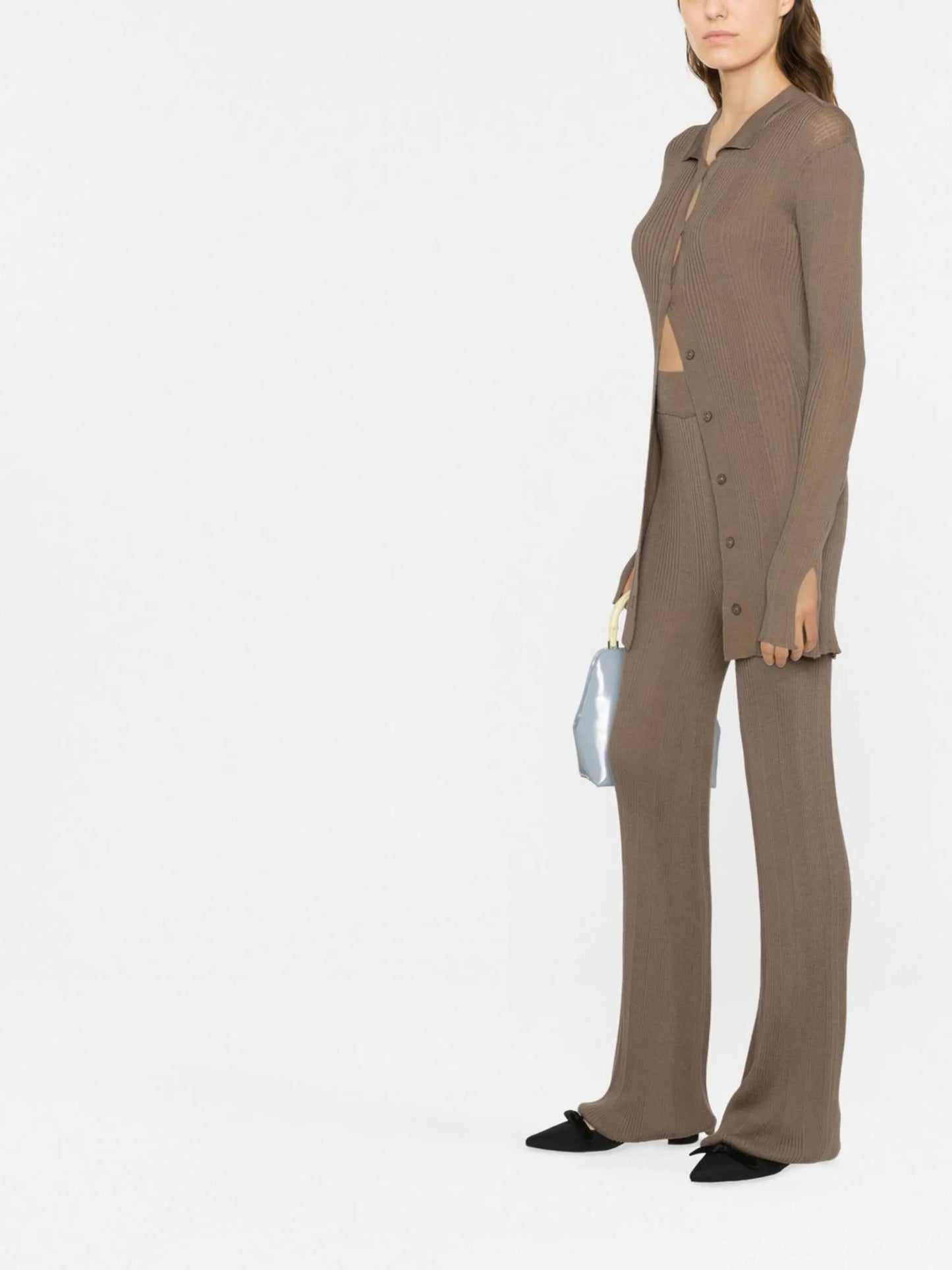 Soleima straight-leg knitted trousers