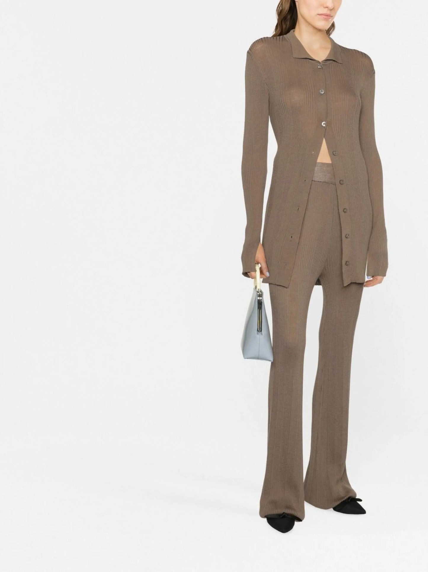 Soleima straight-leg knitted trousers