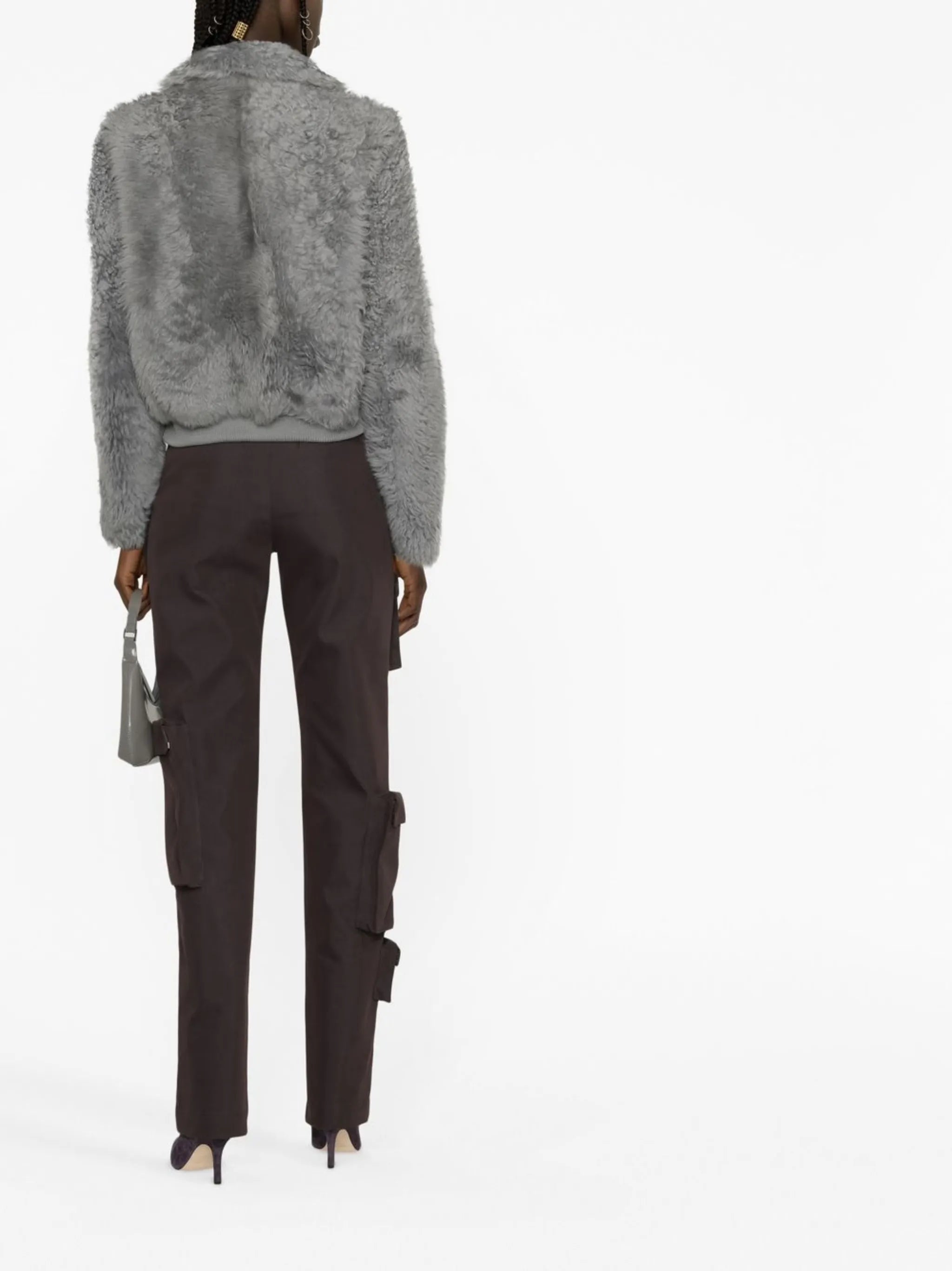 zip-fastening shearling jacket
