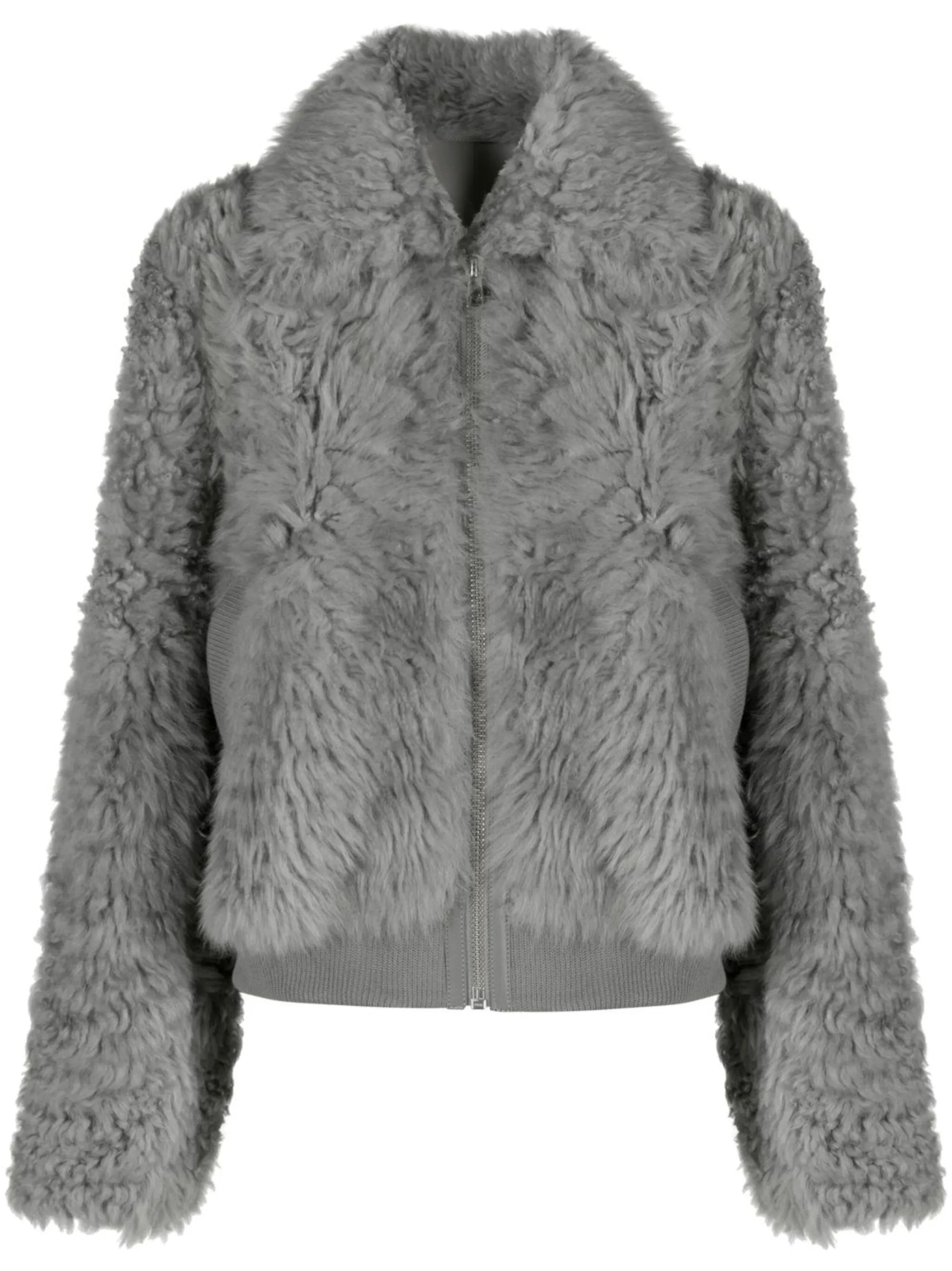 zip-fastening shearling jacket