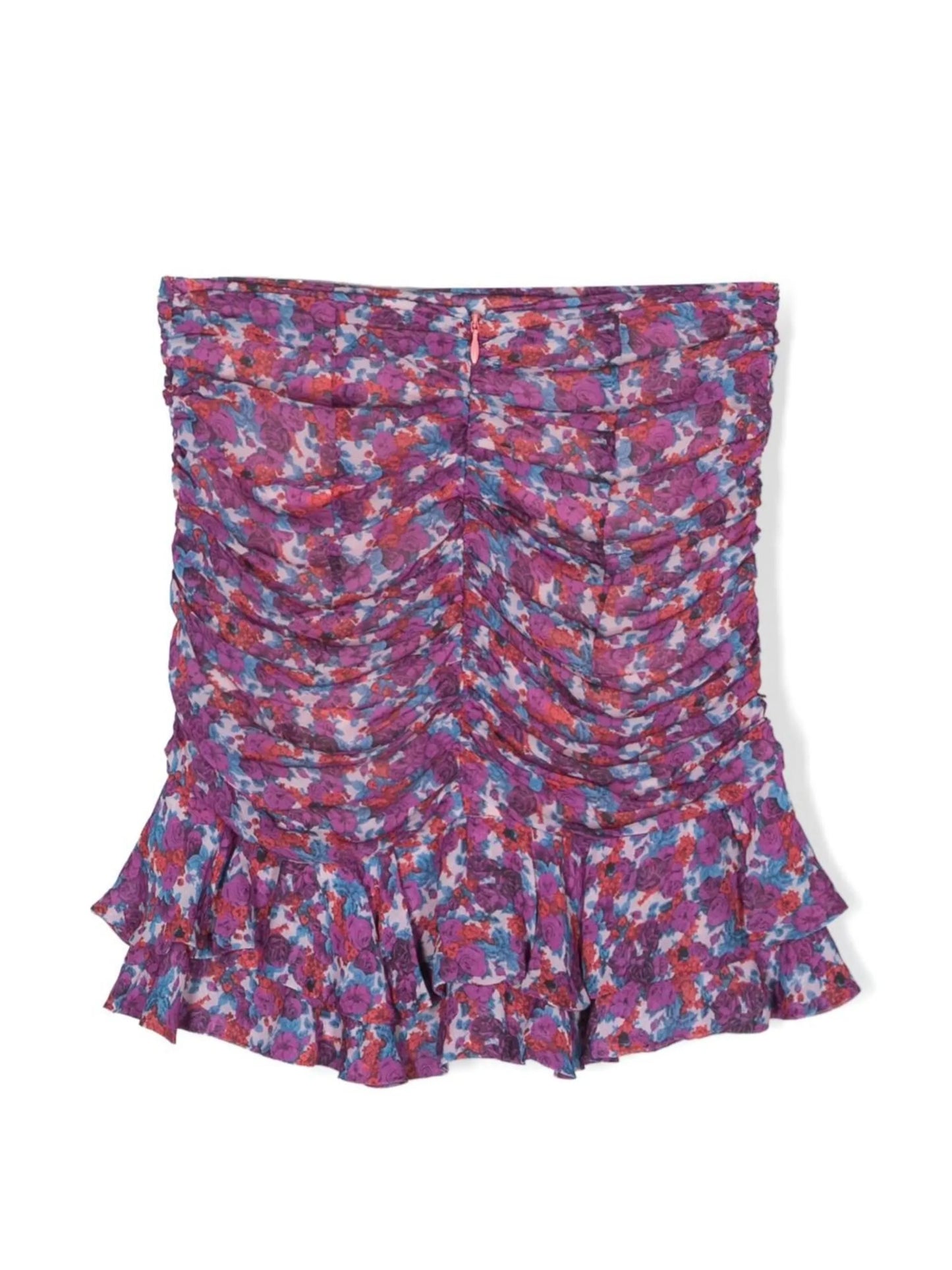 floral-print gathered skirt