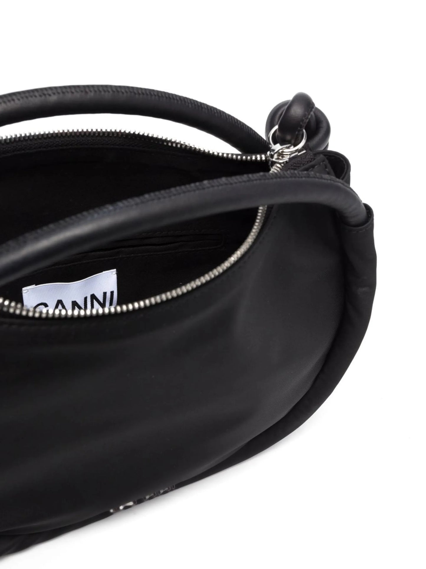curved logo-letter tote bag