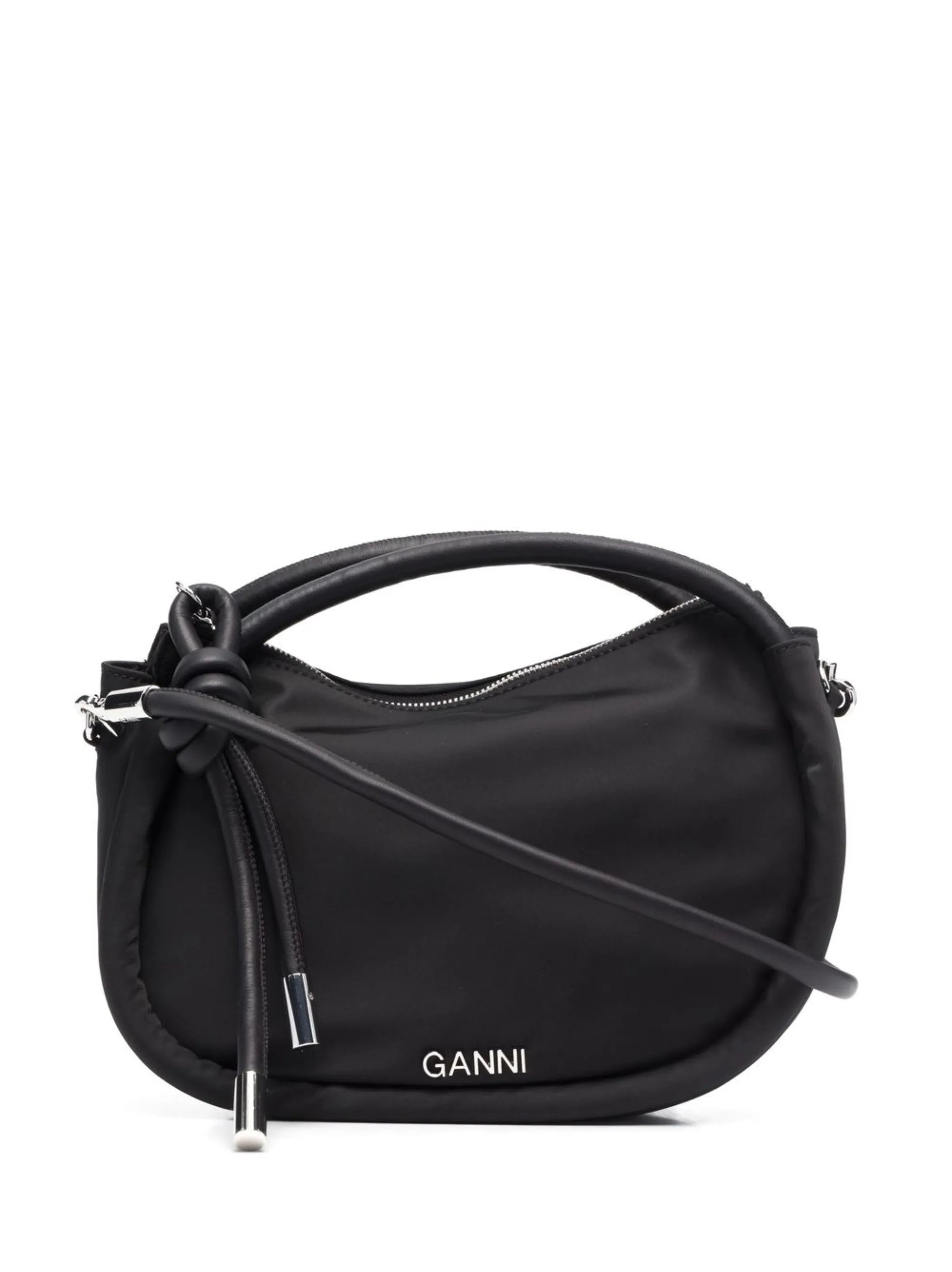 curved logo-letter tote bag