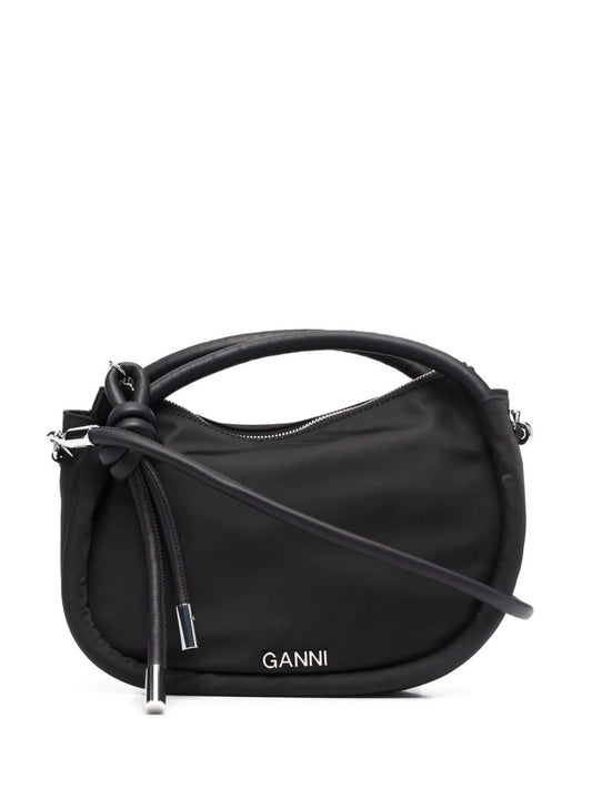 curved logo-letter tote bag