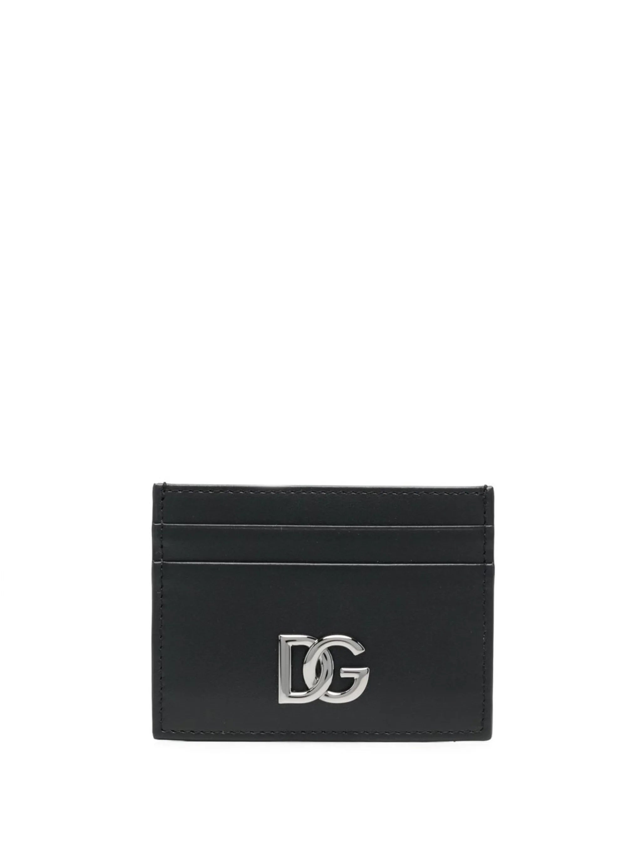 logo-plaque leather cardholder