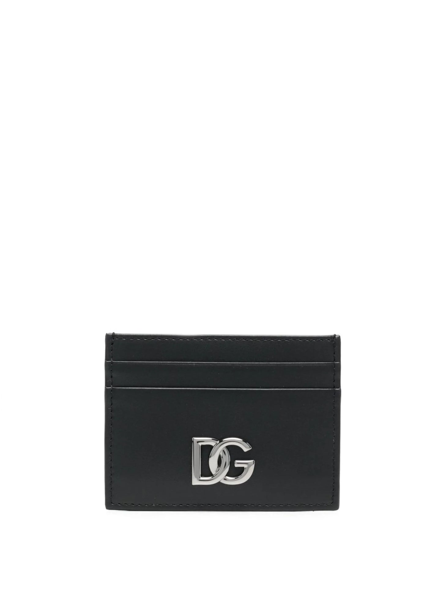 logo-plaque leather cardholder