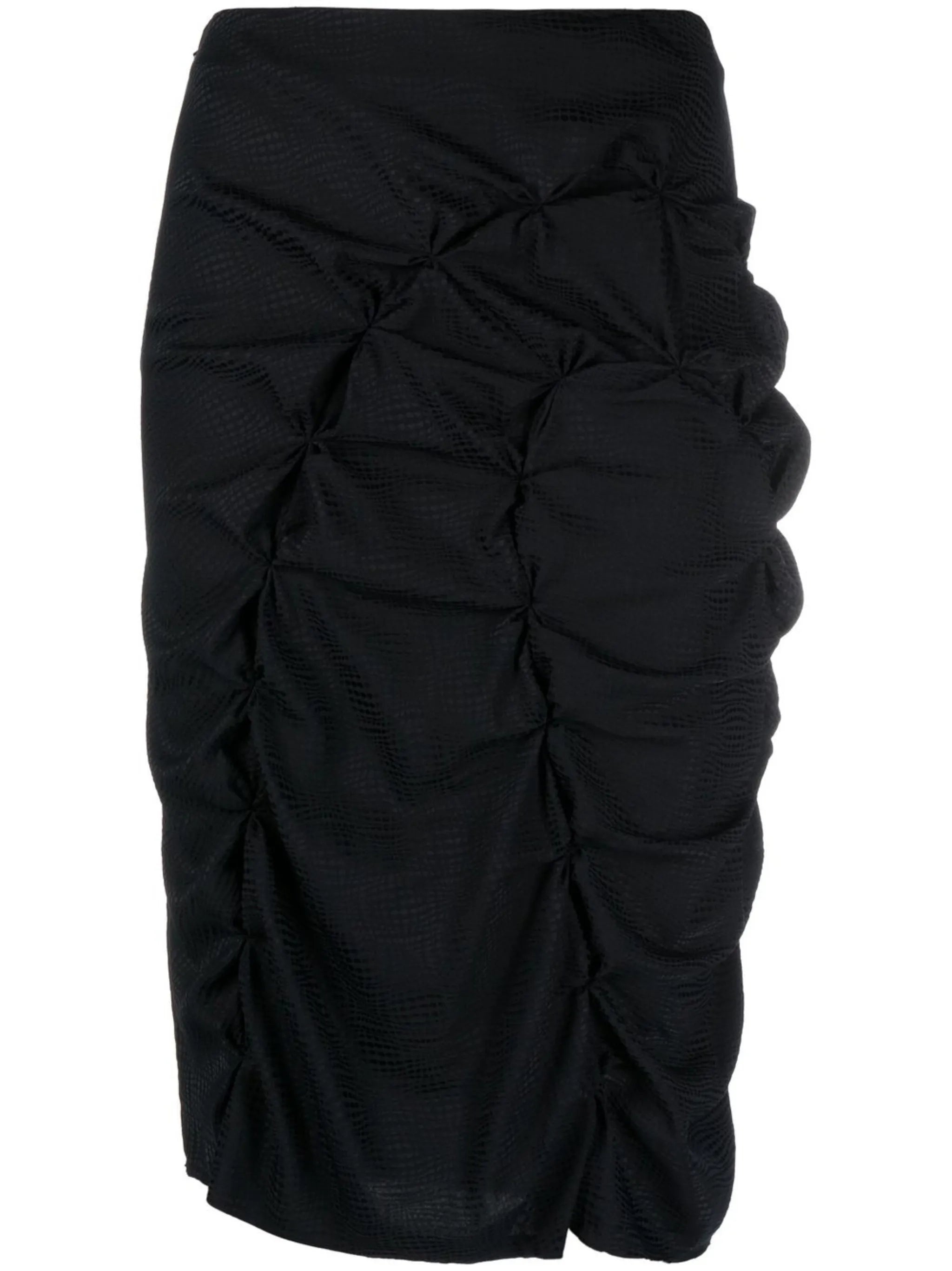 mid-length ruched skirt