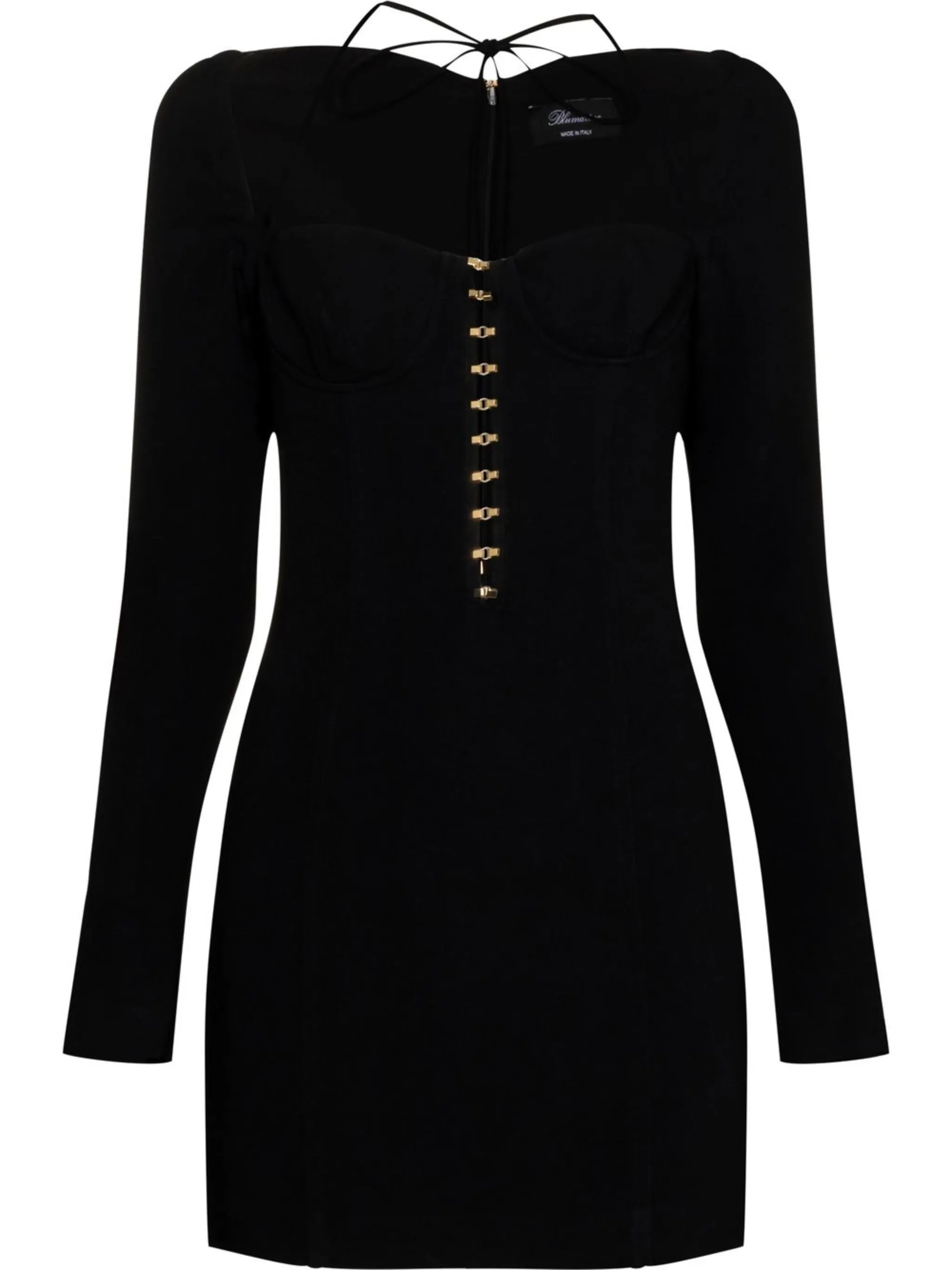 strap-detail long-sleeve dress