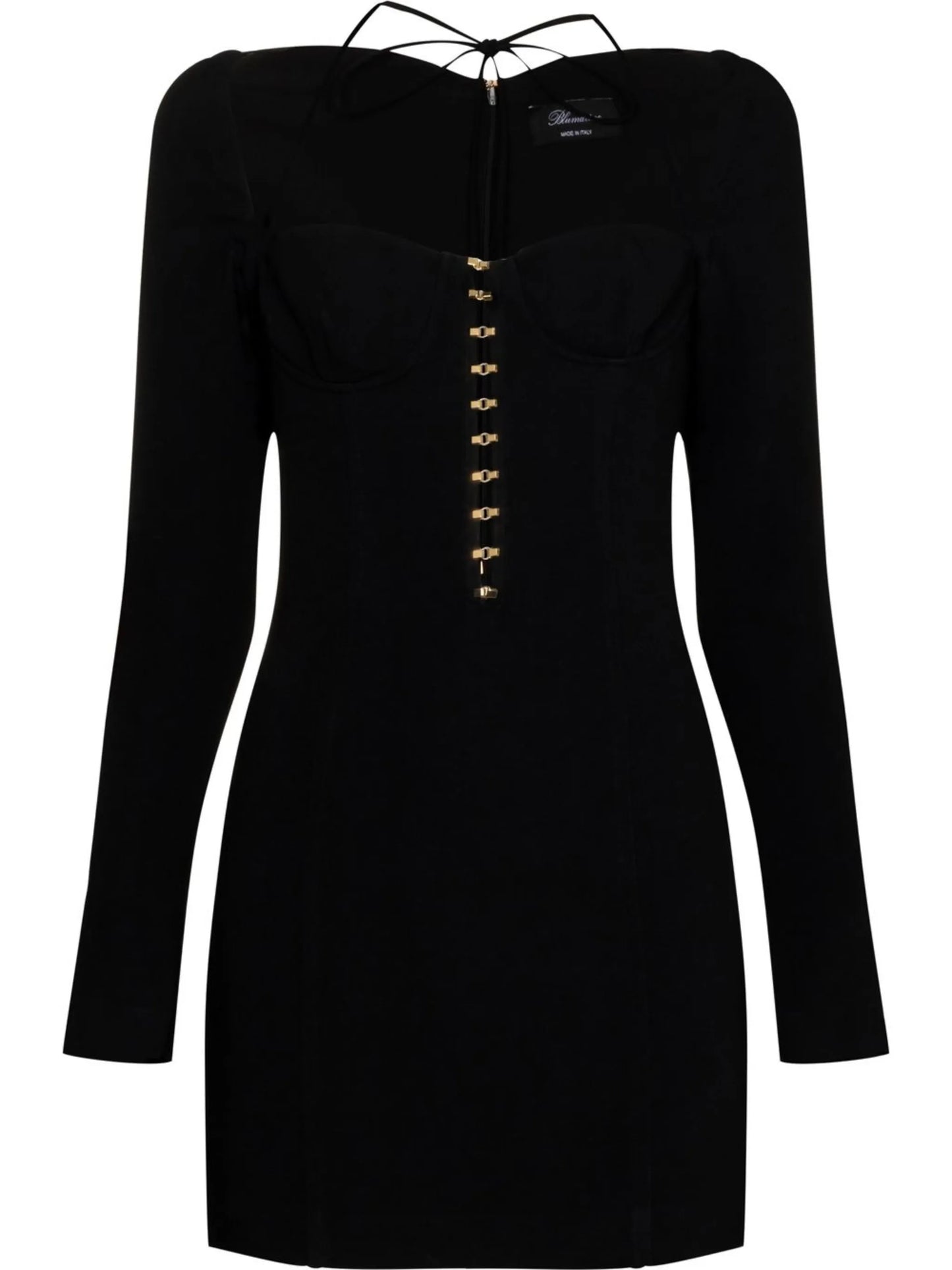 strap-detail long-sleeve dress