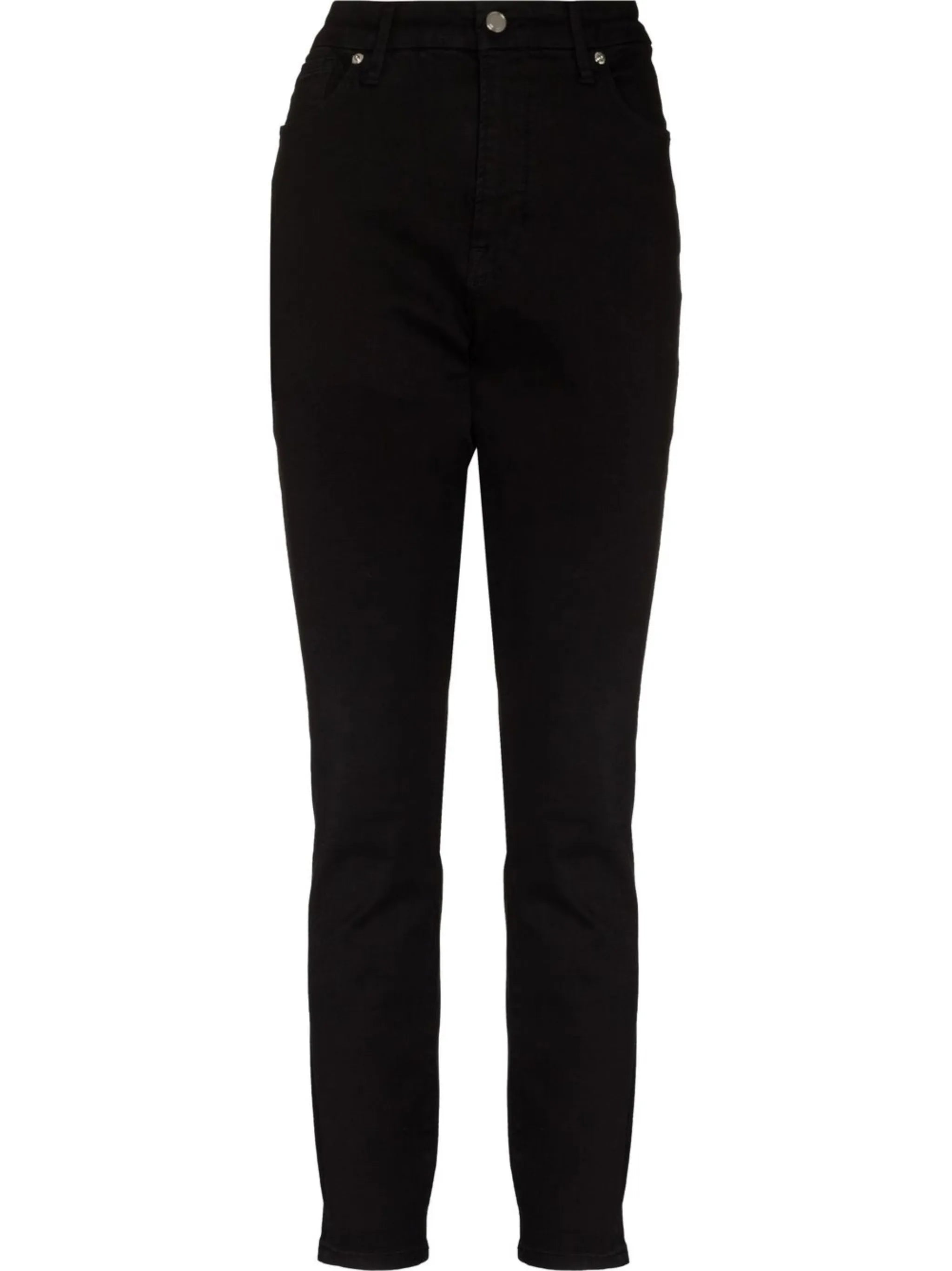 high-waisted denim jeans
