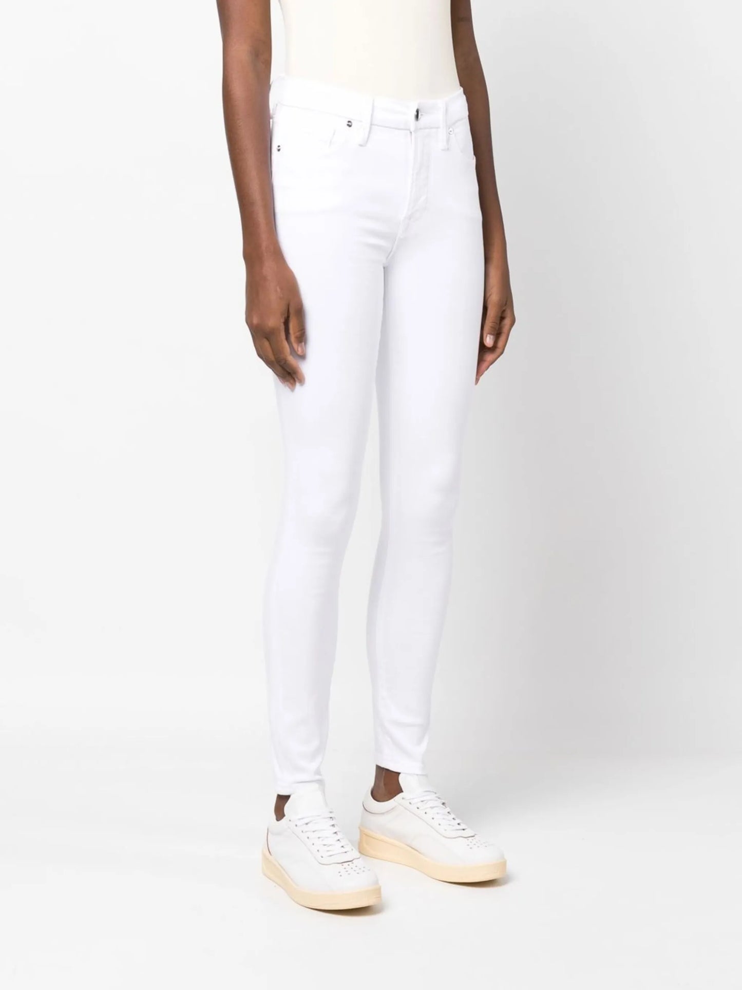 high-waisted skinny jeans