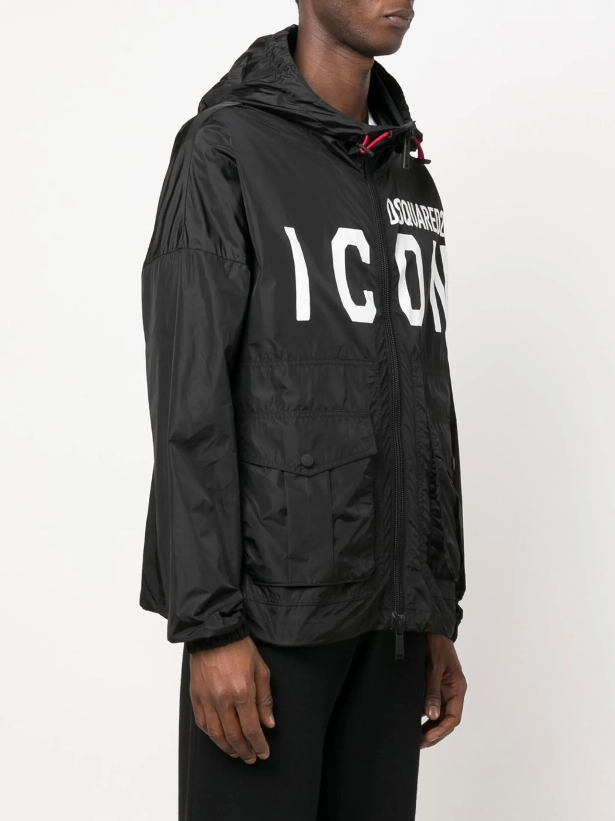 Icon colour-block logo-print jacket