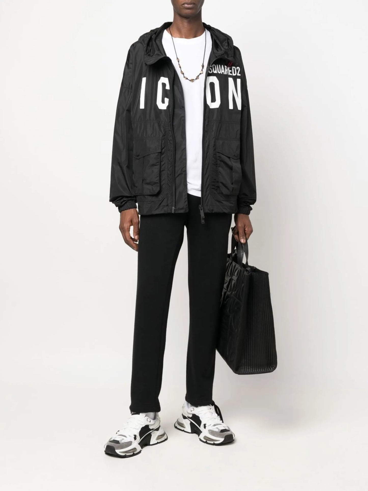 Icon colour-block logo-print jacket