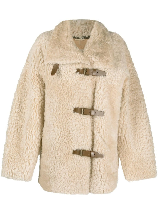 buckled shearling jacket