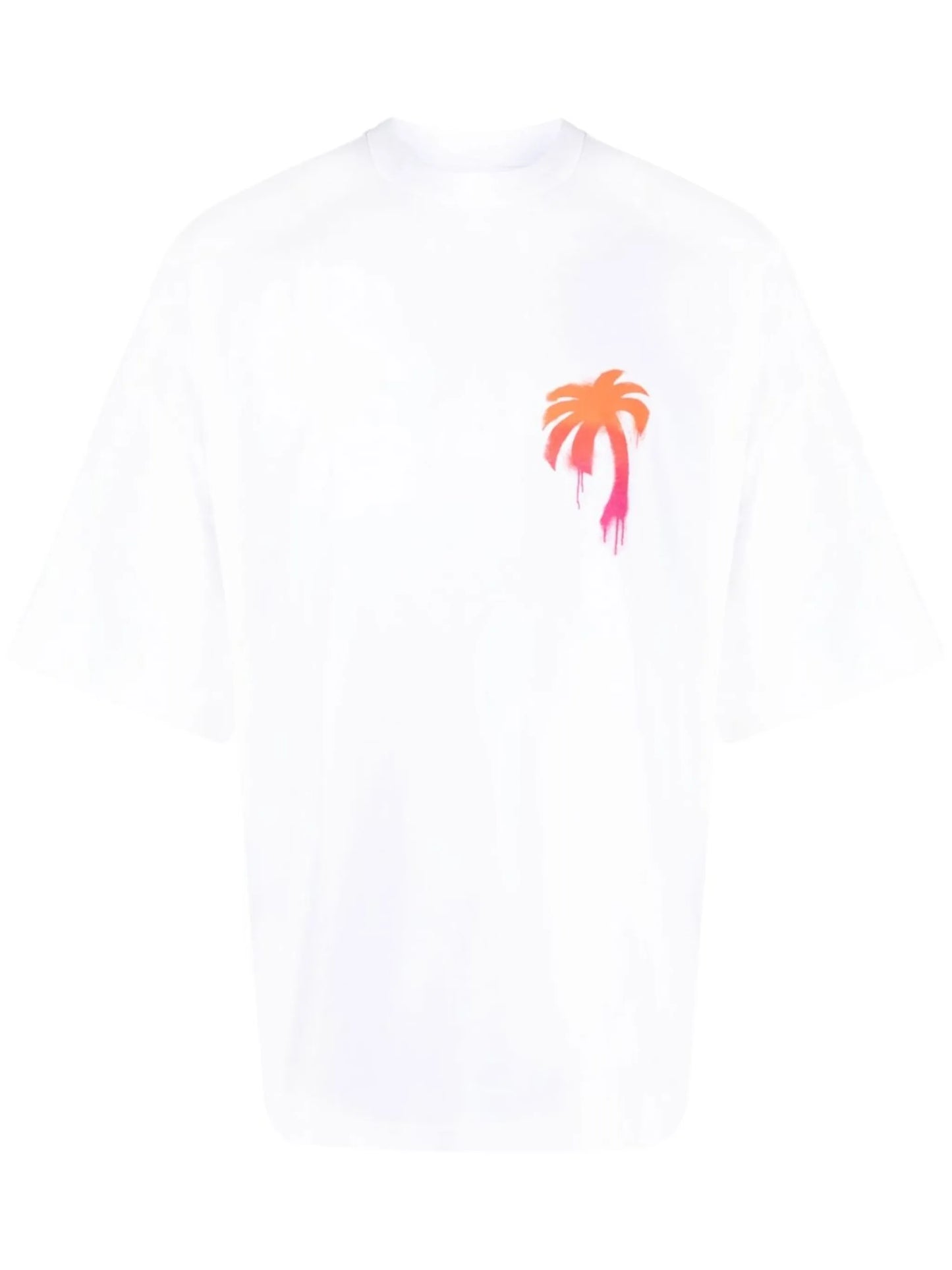 spray-effect logo-print T-shirt