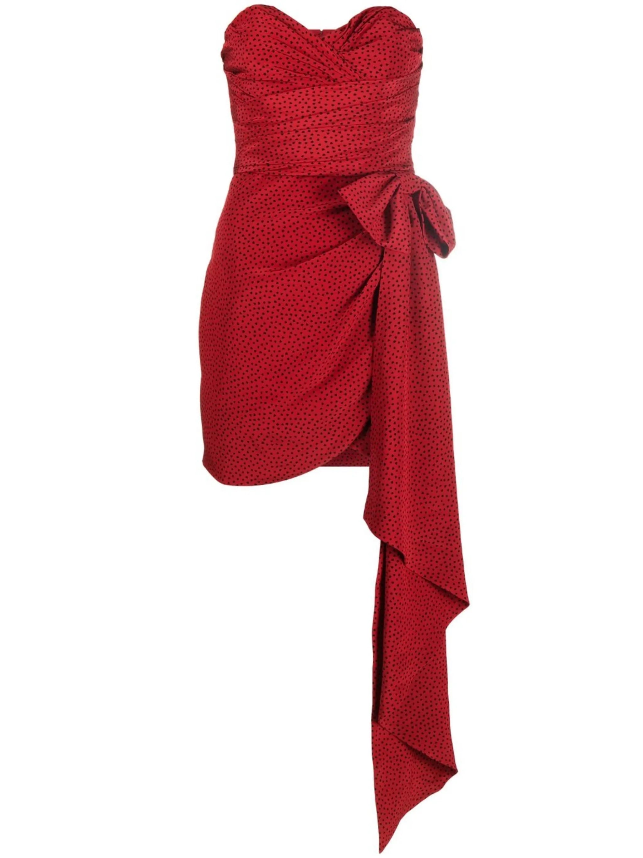 draped bow-detail minidress