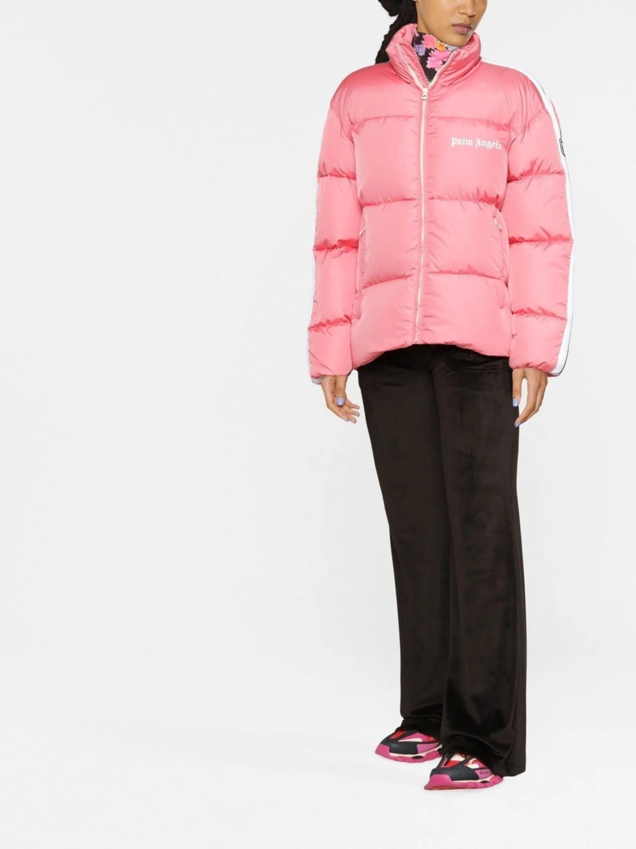 side-stripe puffer jacket