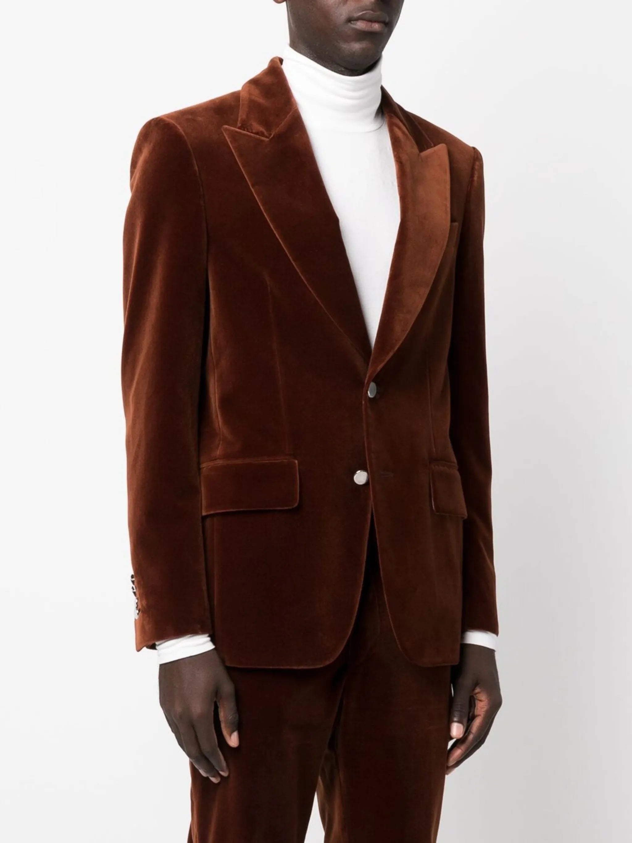 single-breasted velvet blazer