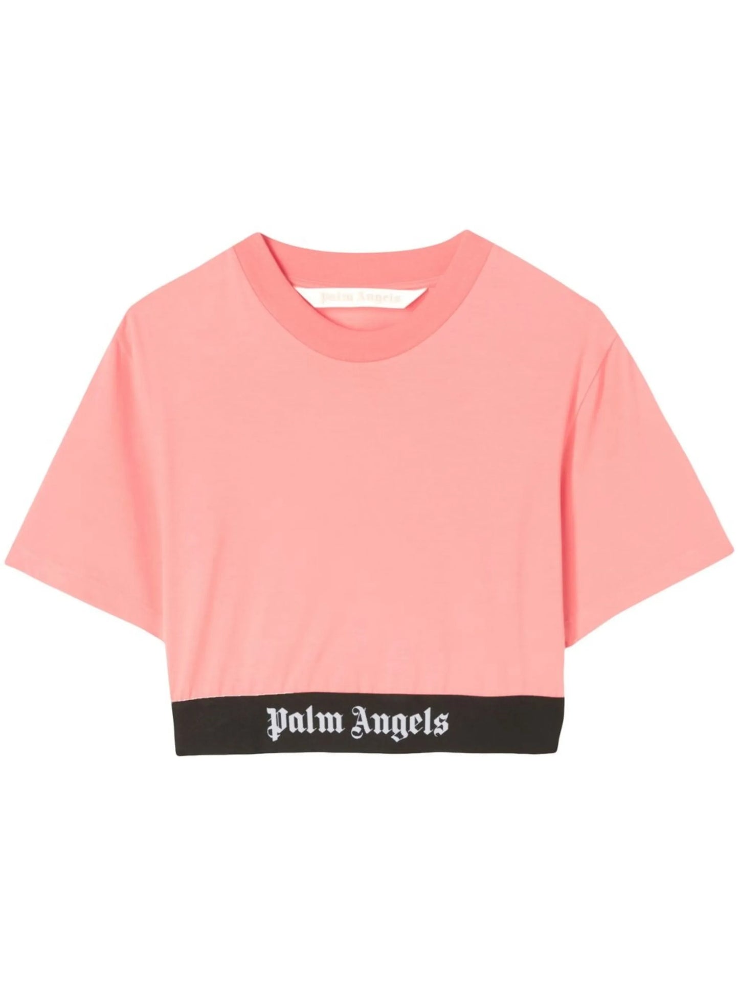 logo-trim cropped T-shirt
