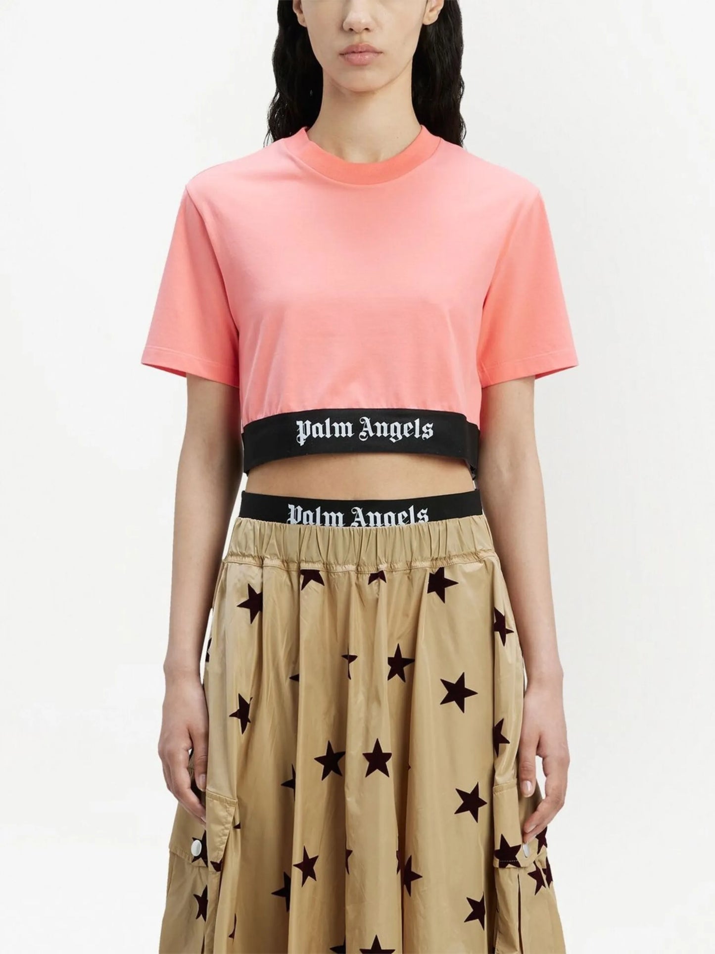 logo-trim cropped T-shirt
