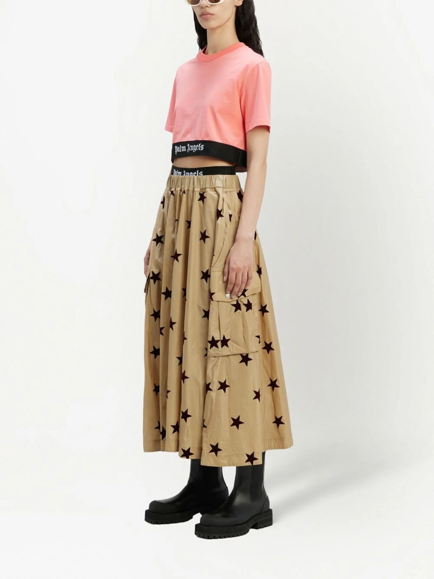 logo-trim cropped T-shirt