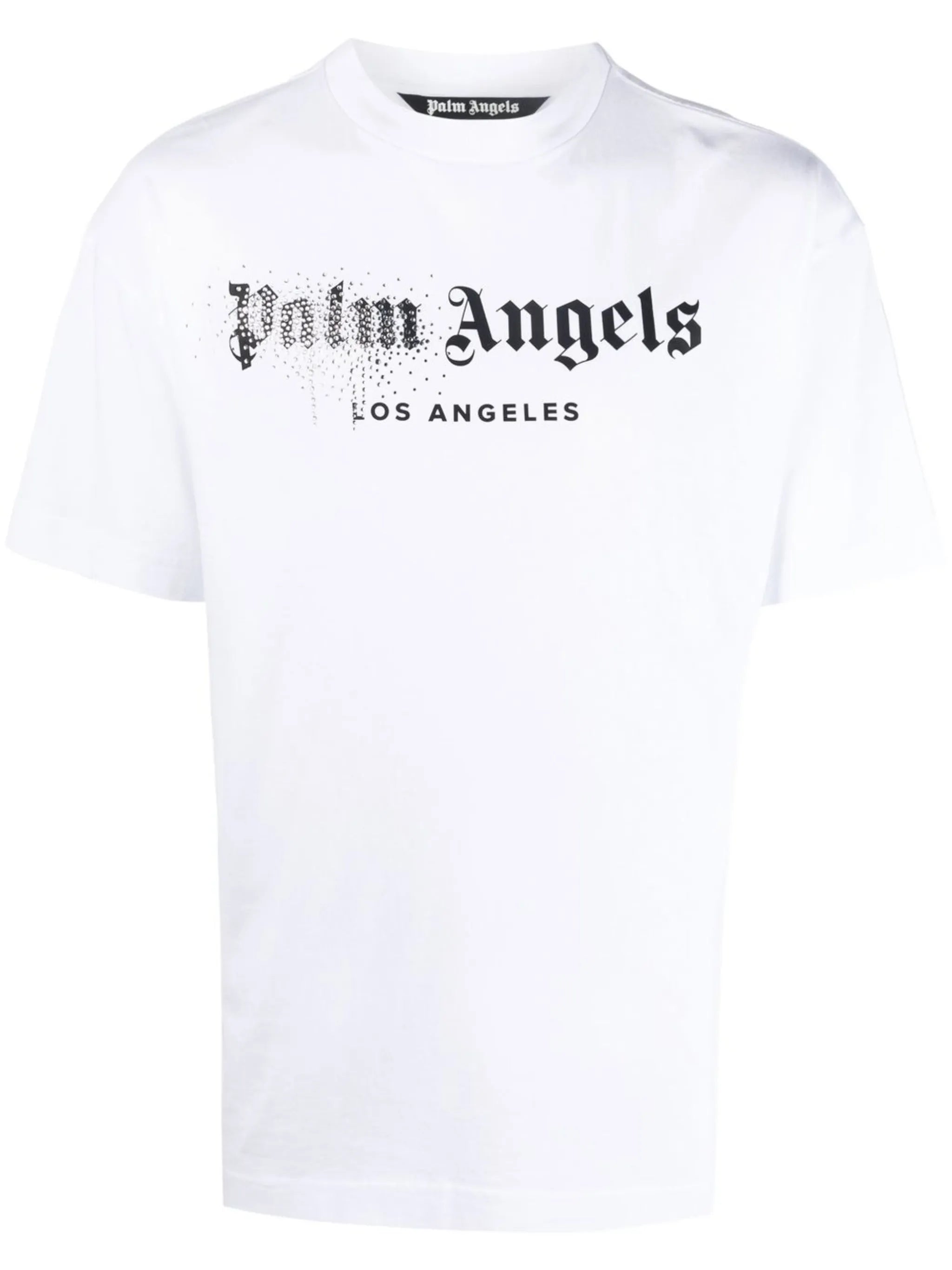 rhinestone sprayed logo-print T-shirt