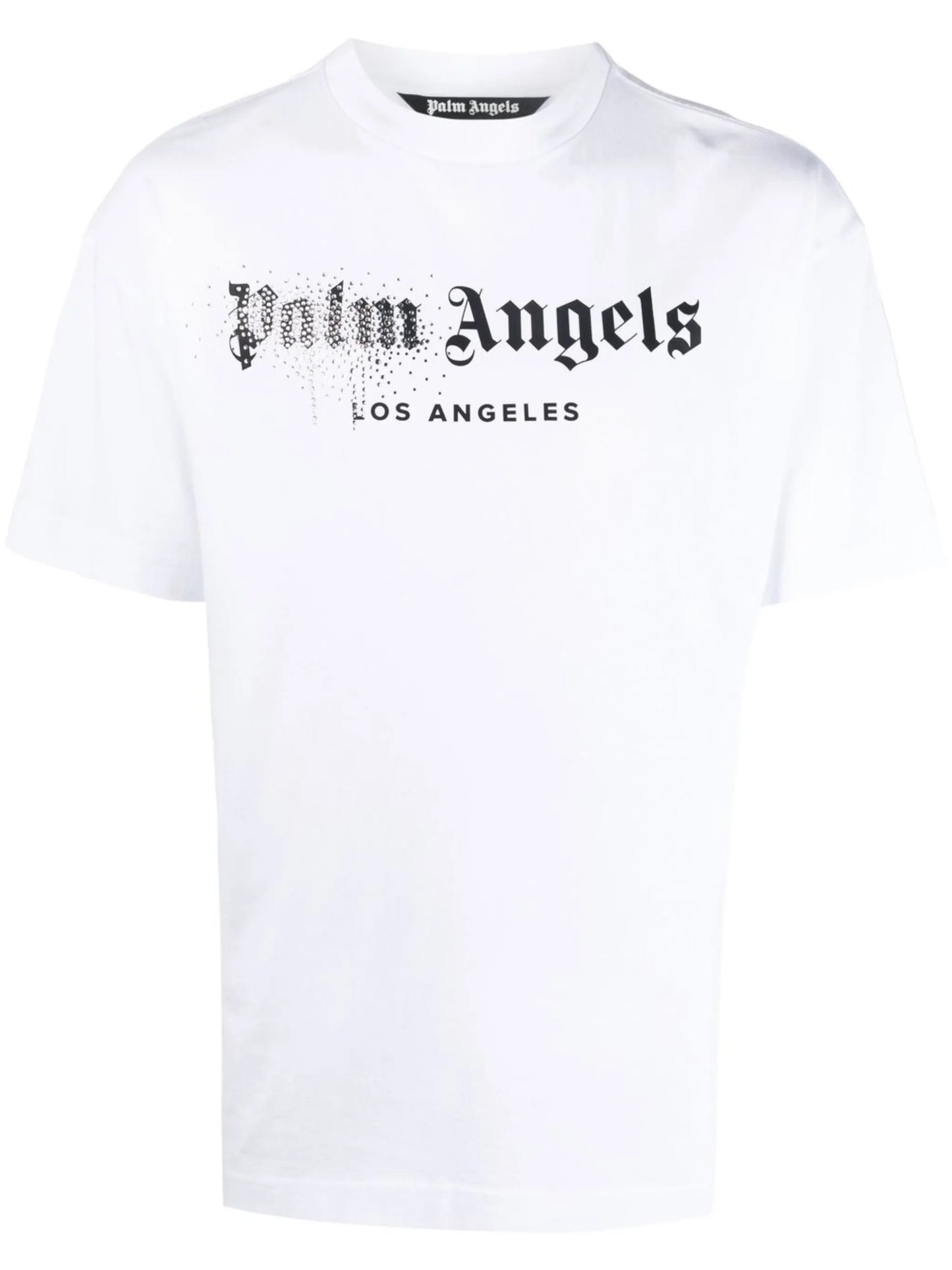 rhinestone sprayed logo-print T-shirt