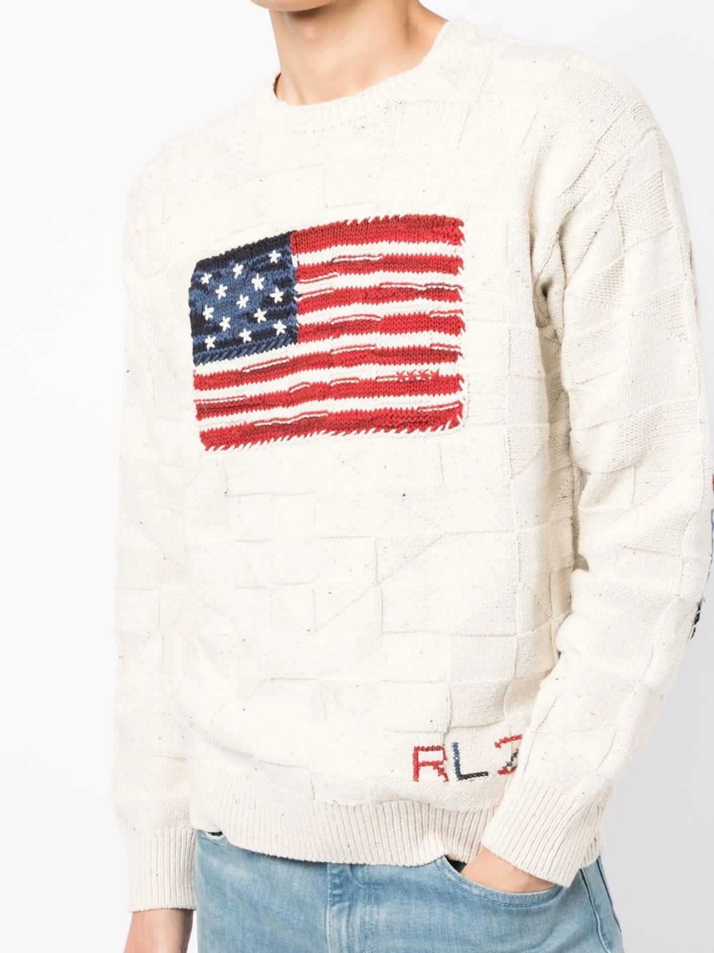 Iconic-flag elbow-patch jumper
