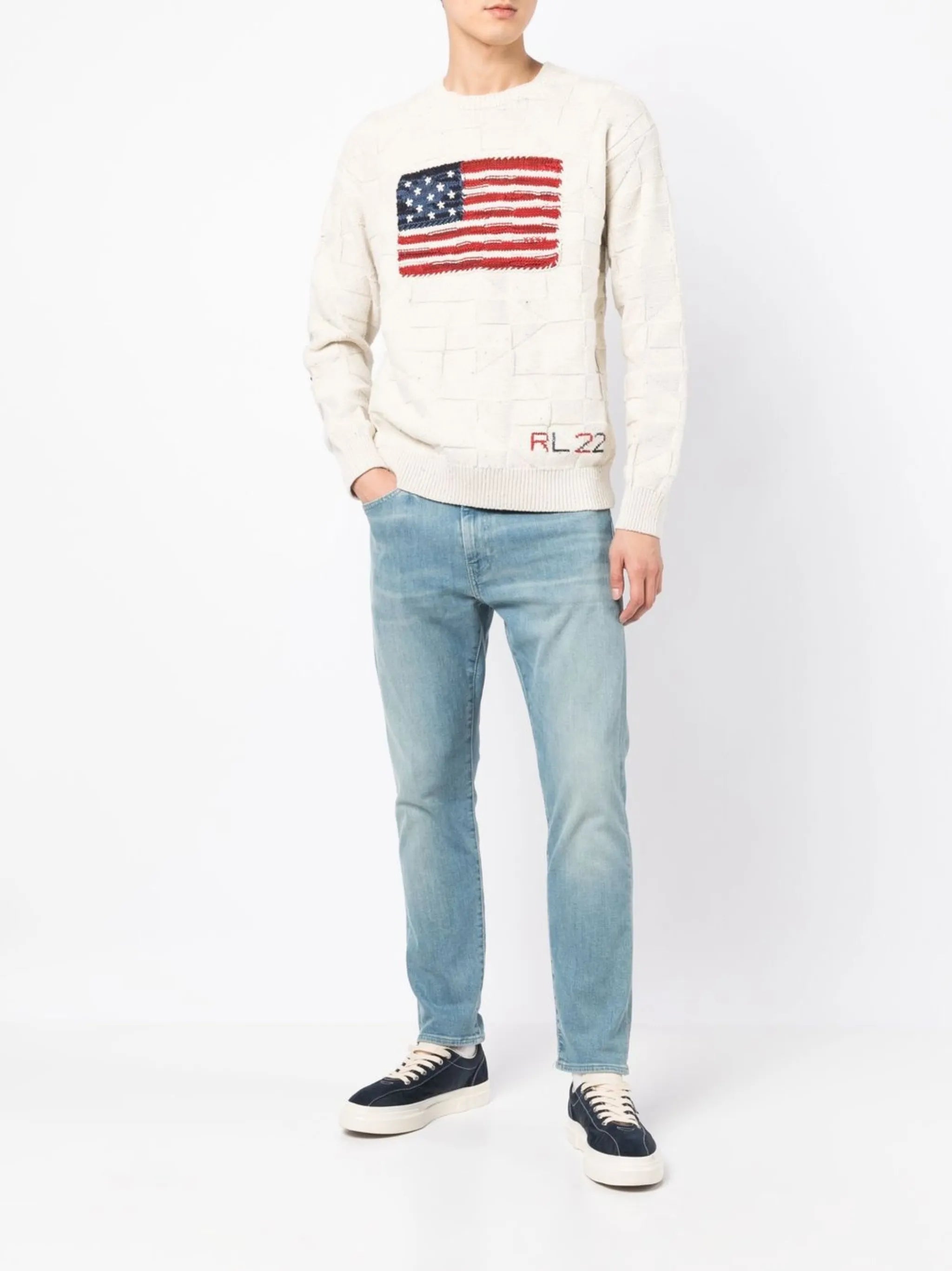 Iconic-flag elbow-patch jumper