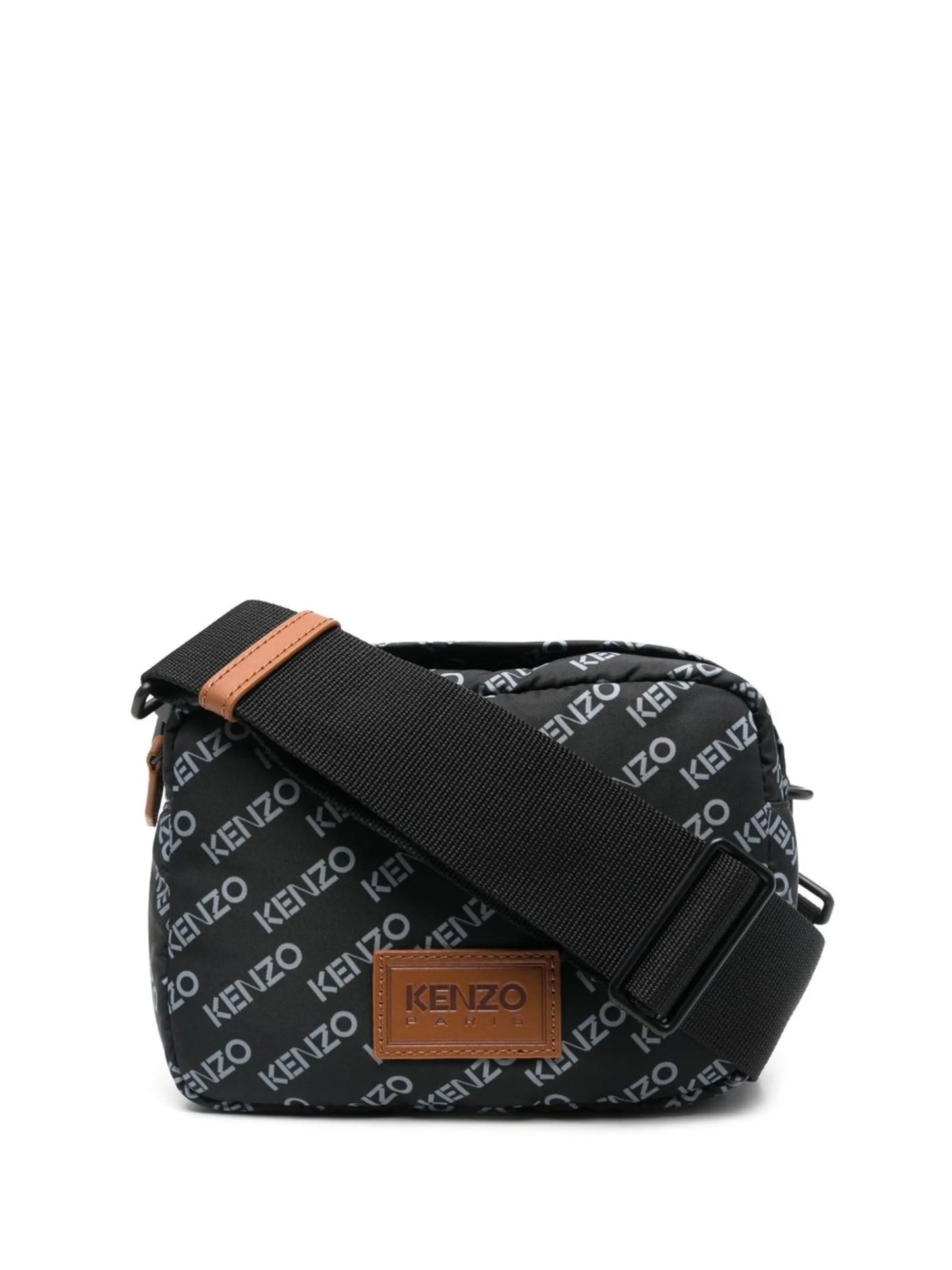 all-over logo print messenger bag