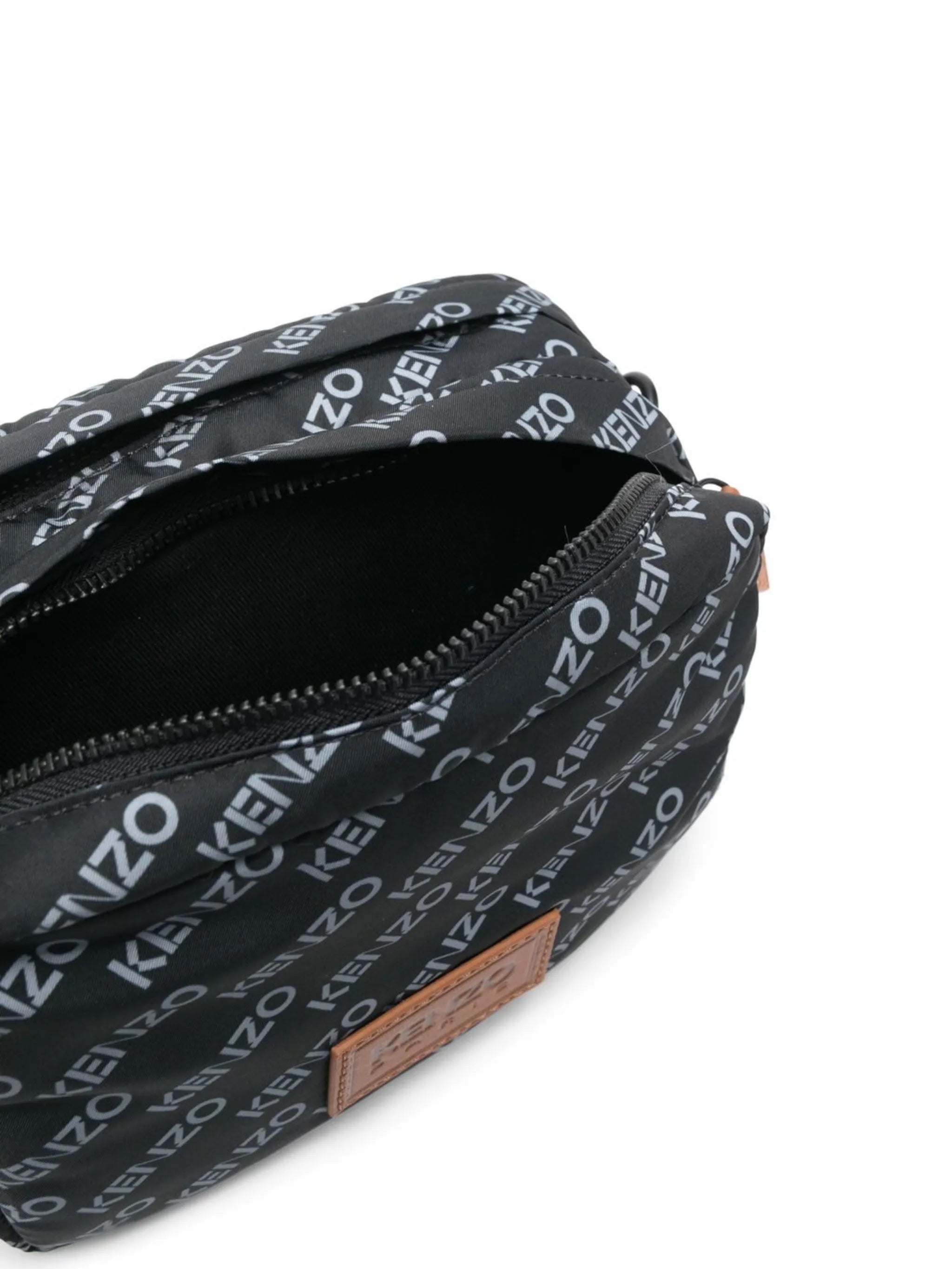 all-over logo print messenger bag