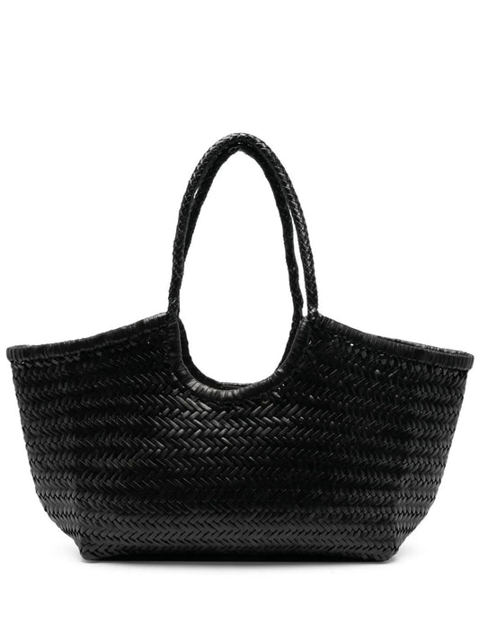 big Nantucket woven leather tote bag