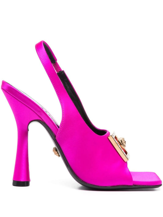 medusa-plaque slingback sandals